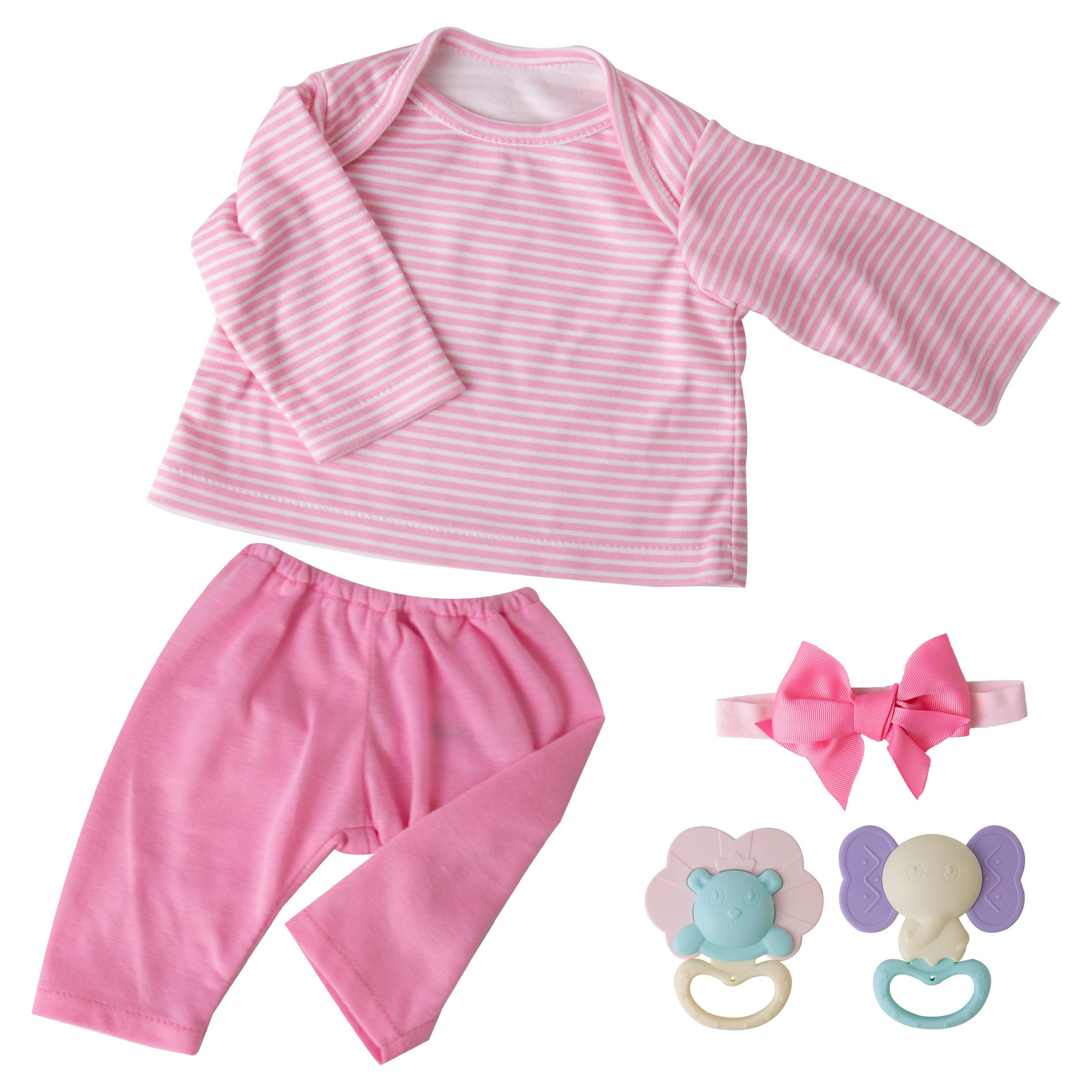 Reborn Baby Doll Clothes Set - Pink Newborn Doll Outfit & Accessories for 17-22 Inch Realistic Baby Dolls | Perfect for Collectors, Gift Giving & Role Play Scenes