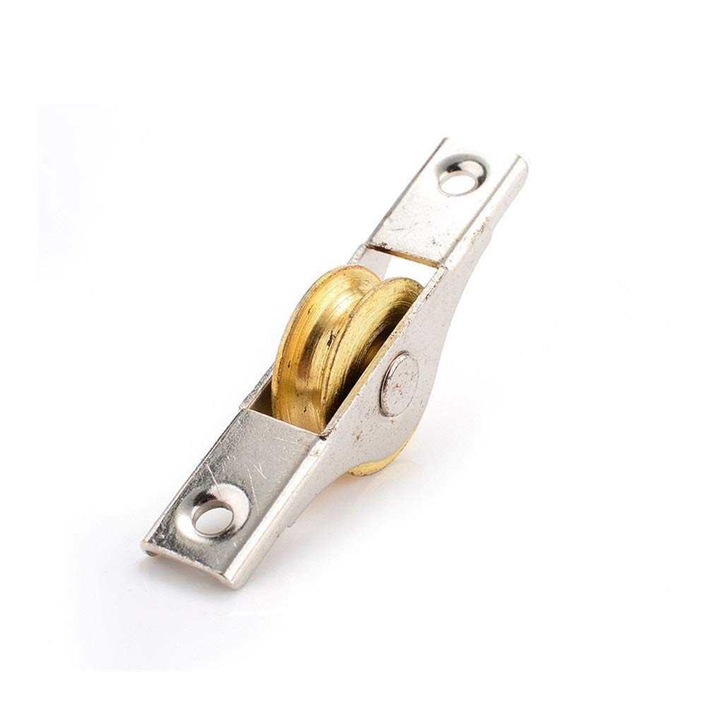 4PCS Heavy Duty Sliding Door Roller Cabinet Casters - Copper Wheel Pulley Runners for Wardrobe, Window & Furniture Hardware | Smooth Gliding for Closet Doors, Kitchen Cabinets & Office Furniture