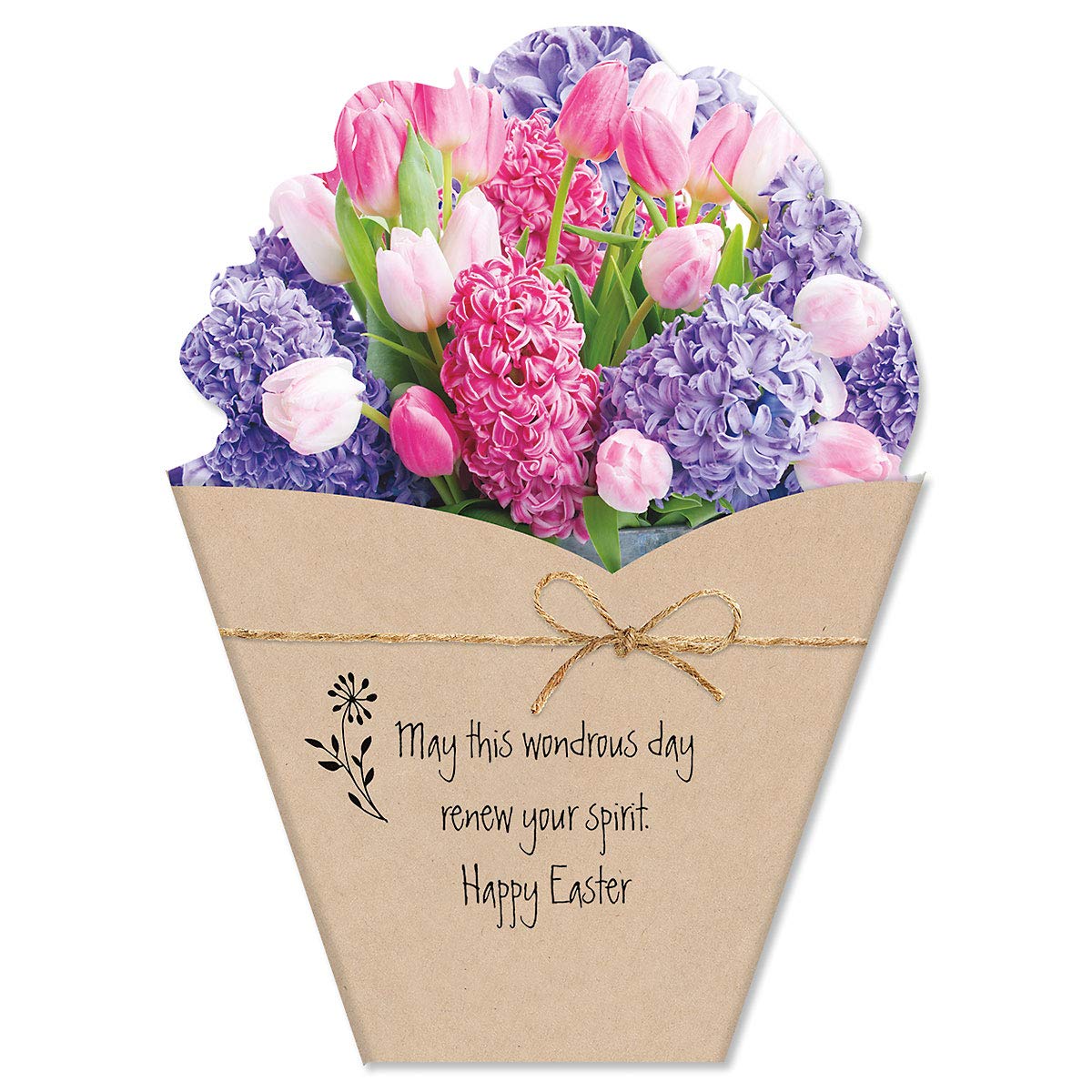 Easter Greeting Cards Set of 8 - 5x7 Inch Die-Cut Floral Bouquet Cards with Envelopes for Kids & Adults - Perfect for Easter Celebrations, Spring Parties & Gift Giving