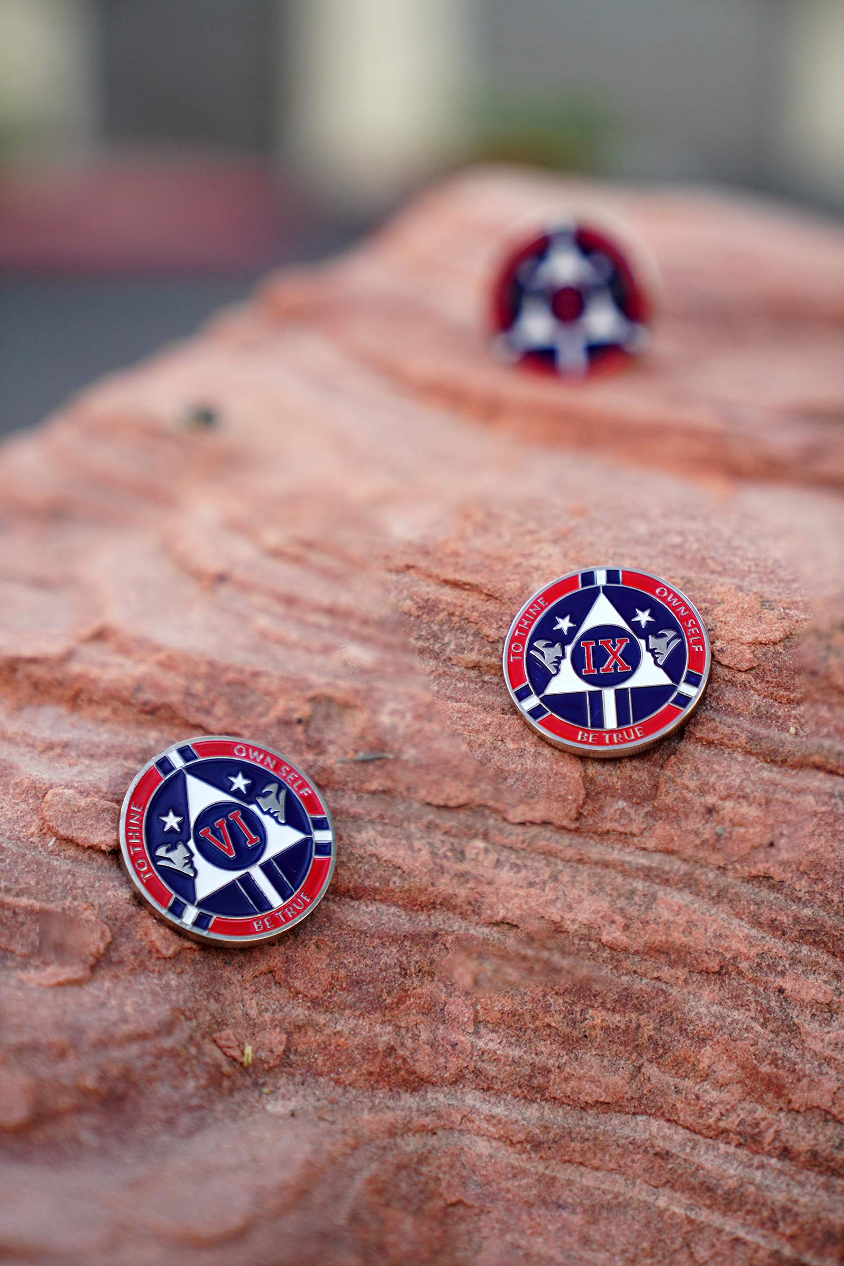 Red and Blue Double Patriot AA Medallion with Coin Capsule - Alcoholics Anonymous 1-50 Year Recovery Chip | MyRecoveryStore | Perfect for AA Meetings, Sobriety Milestones & 12-Step Program Gifts