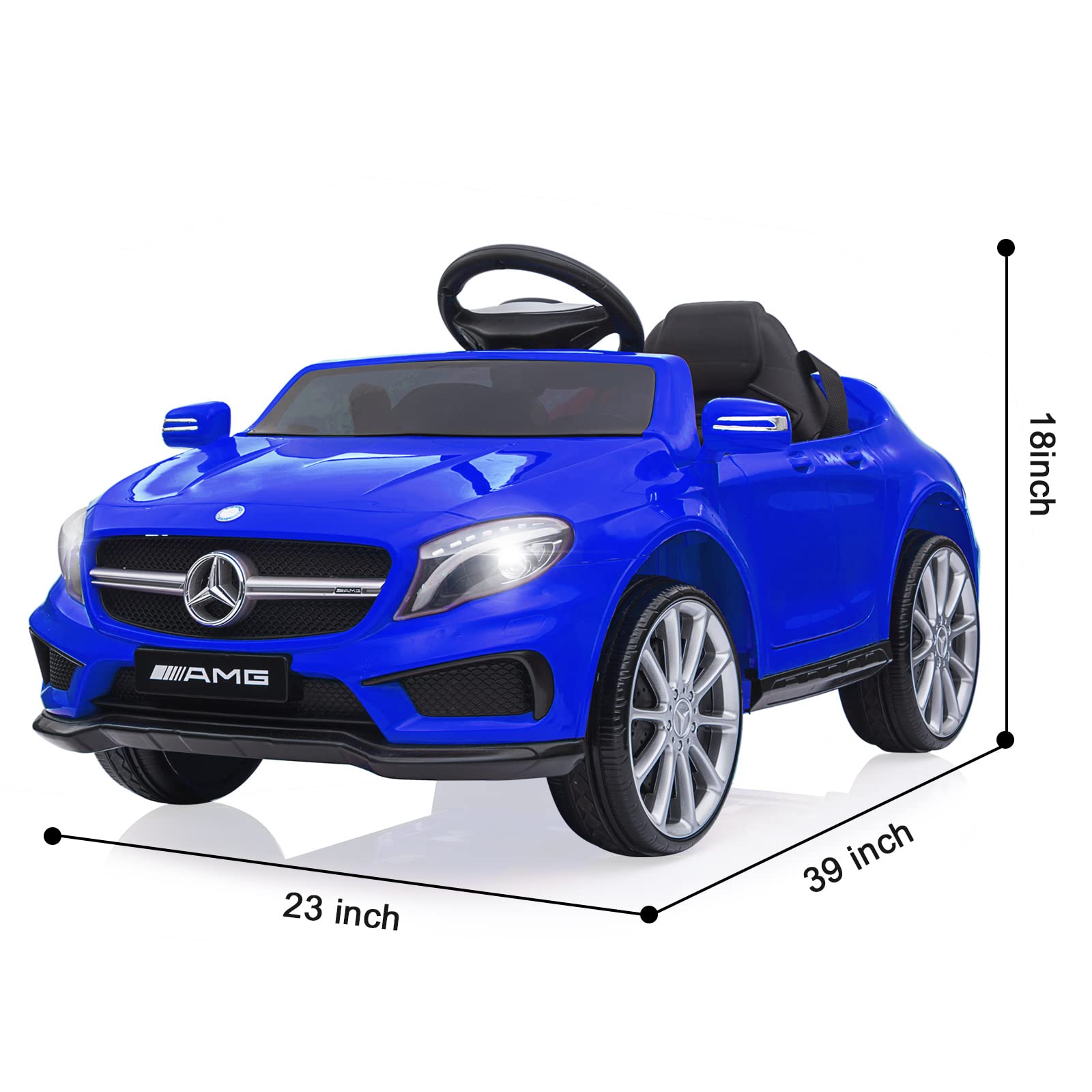 12V Kids Ride On Car with 2.4G Remote Control - Battery Powered Electric Vehicle for Toddlers, Double Doors, 5-Point Safety Belt, LED Lights (Blue) - Perfect for Indoor & Outdoor Play, Birthday Gifts, and Family Fun