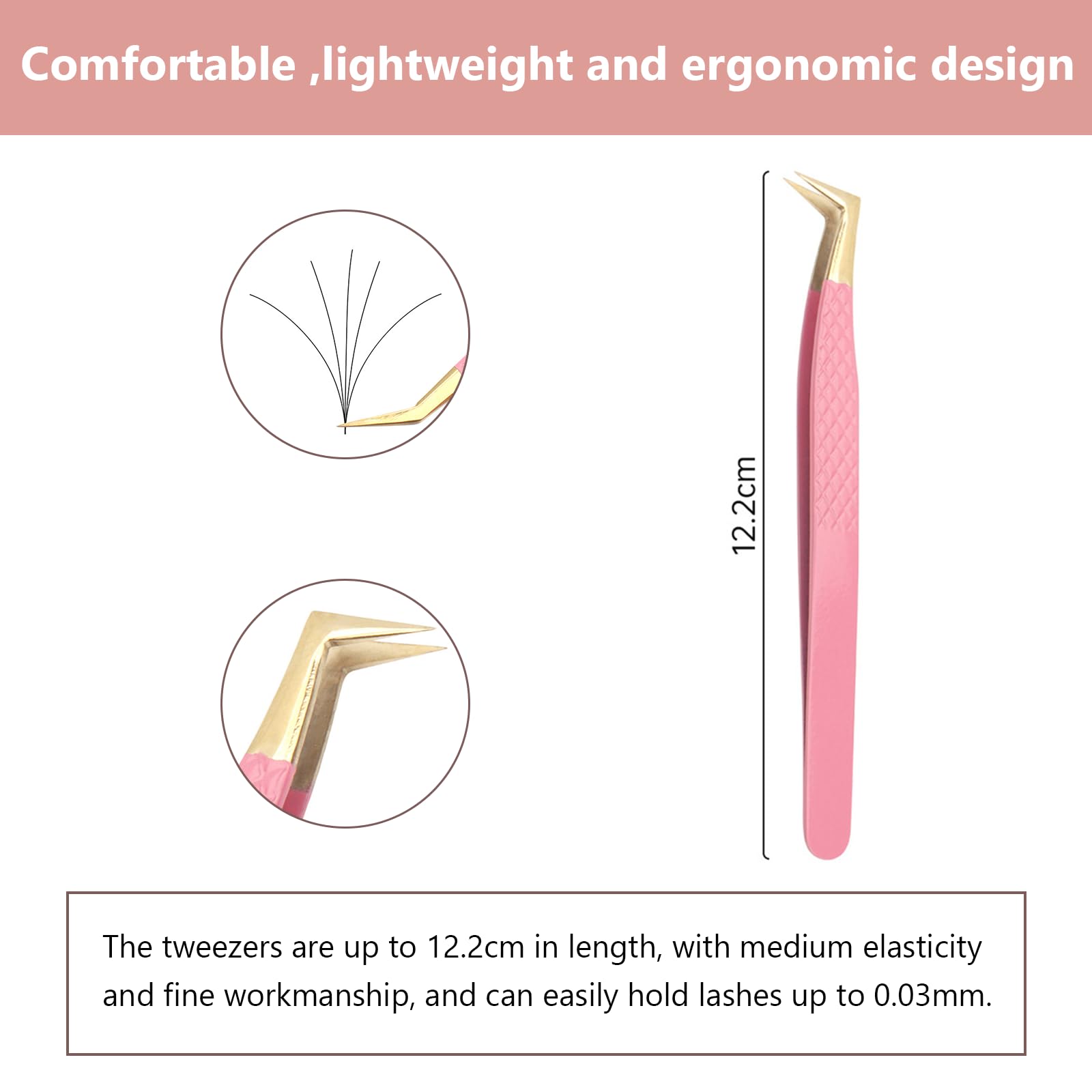 Professional Stainless Steel Eyelash Extension Tweezers - Precision Lash Tweezer for Volume & Classic Extensions | Perfect for Salon, Spa & Home Use