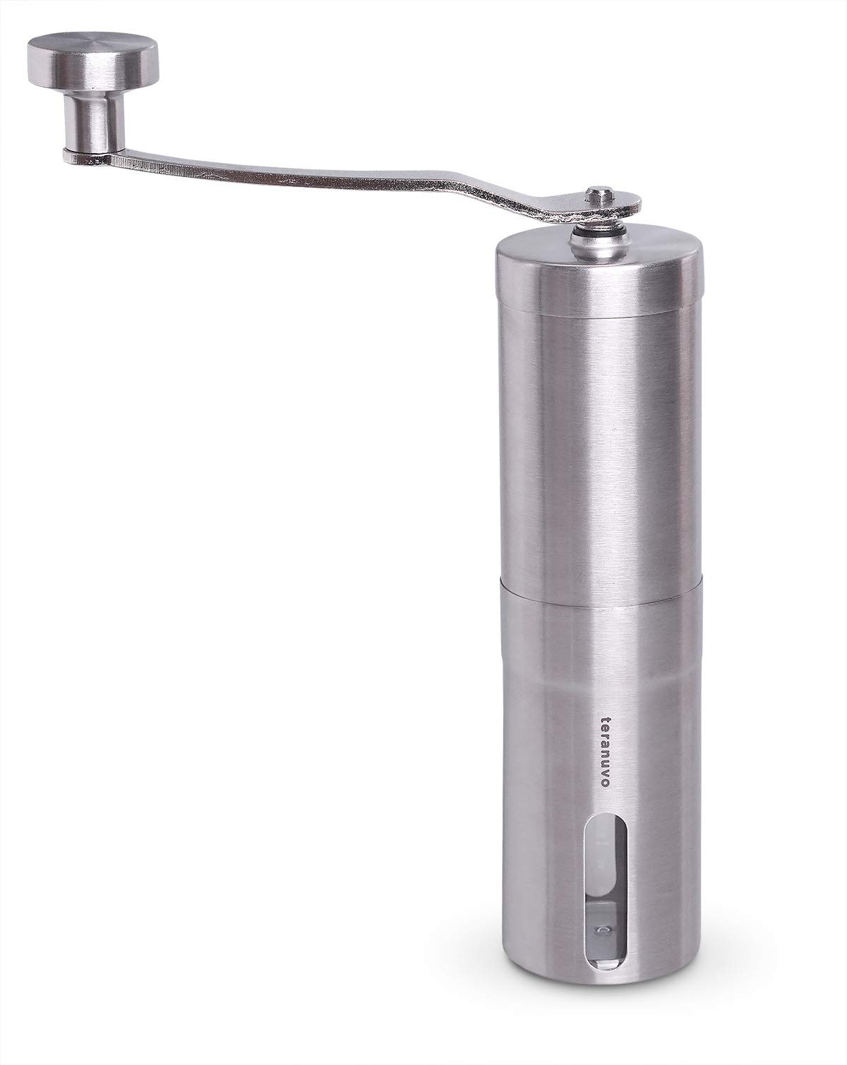 Premium Manual Coffee Grinder - 18 Adjustable Settings for Extra Coarse to Ultra Fine Grind, High-Grade Ceramic Conical Burr Mill with Brushed Stainless Steel - Perfect for Home, Office, Camping & Travel Brewing