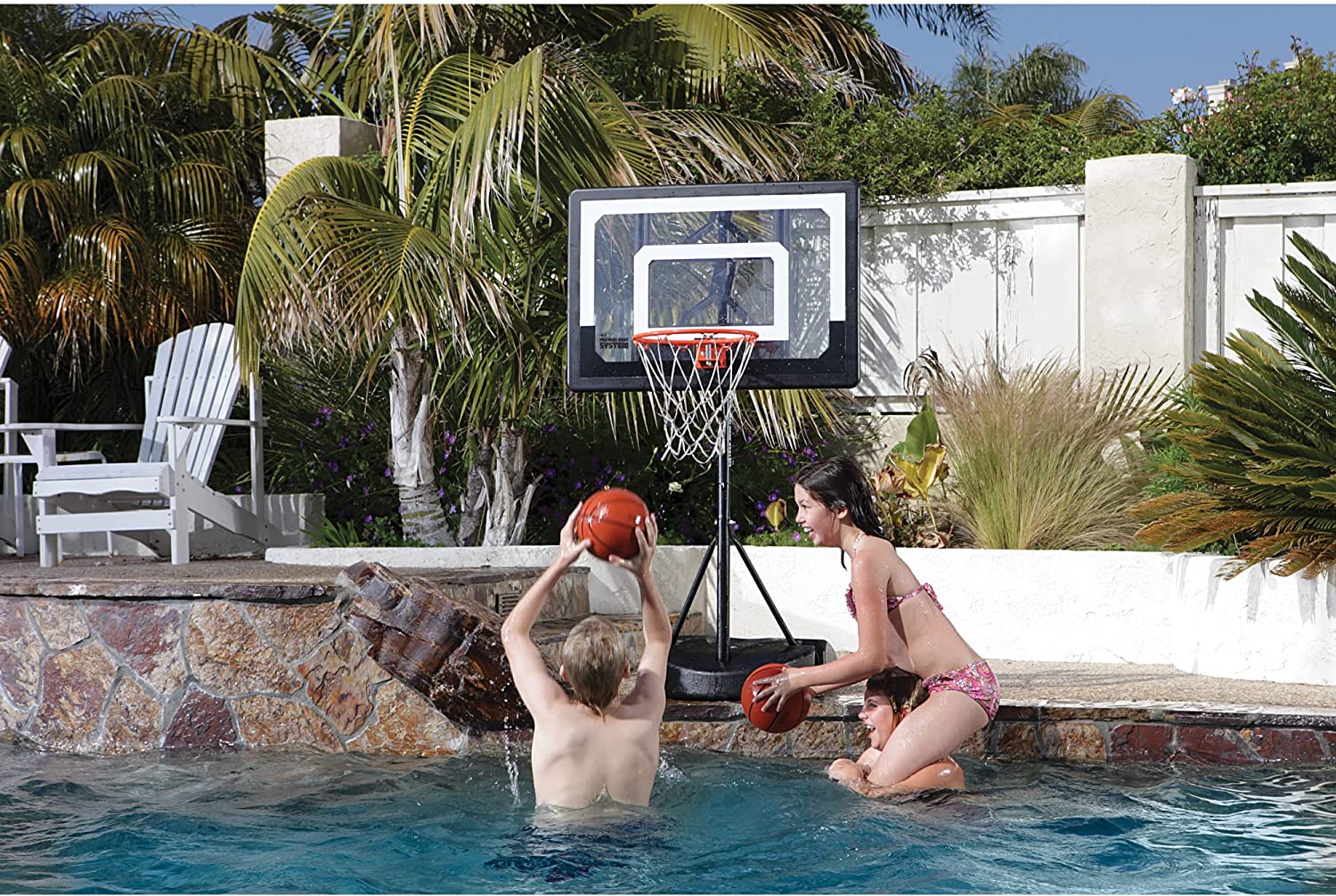 SKLZ Pro Mini Hoop Basketball System - Adjustable Height Basketball Hoop with 7 Inch Ball for Kids & Adults - Perfect for Outdoor, Backyard, Poolside & Indoor Play - Amazon's Choice