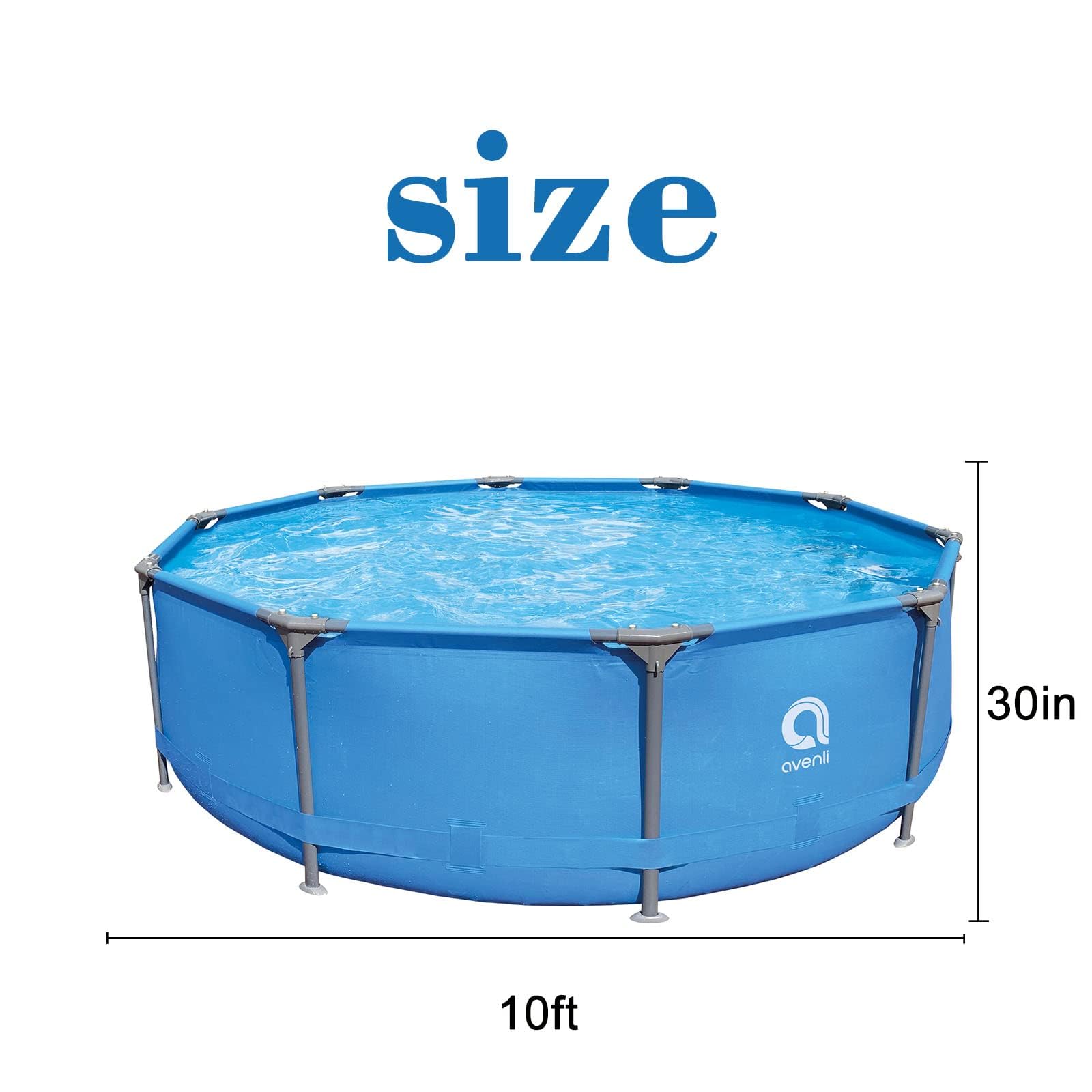 10ft x 30in Above Ground Swimming Pool - Durable Steel Frame Outdoor Round Pool for Backyard, Garden, Kids & Adults - Perfect for Summer Fun, Family Gatherings & Backyard Parties