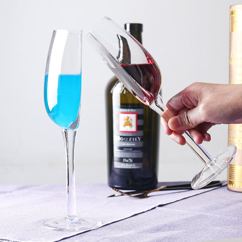 1 Pcs Unique Half Round Crystal Wine Glass – Elegant Champagne Flute for Red & White Wine | Perfect for Weddings, Parties & Romantic Dinners