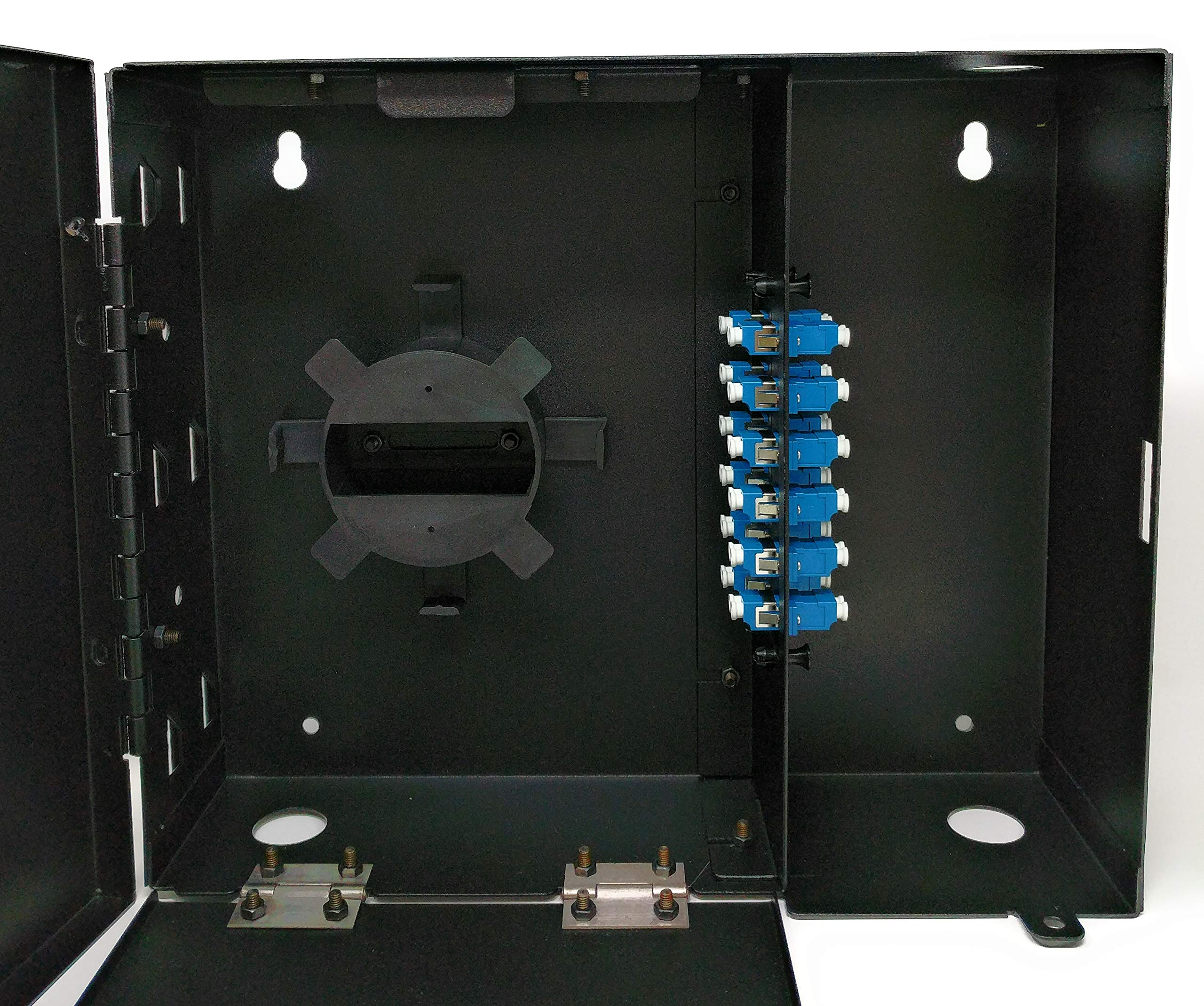Ultra Spec Cable 2 LGX Lockable Wall Mount Fiber Enclosure - 2 x Loaded Singlemode Duplex LC-UPC LGX Panels Included | Secure Fiber Optic Network Solution for Data Centers & Telecom Installations