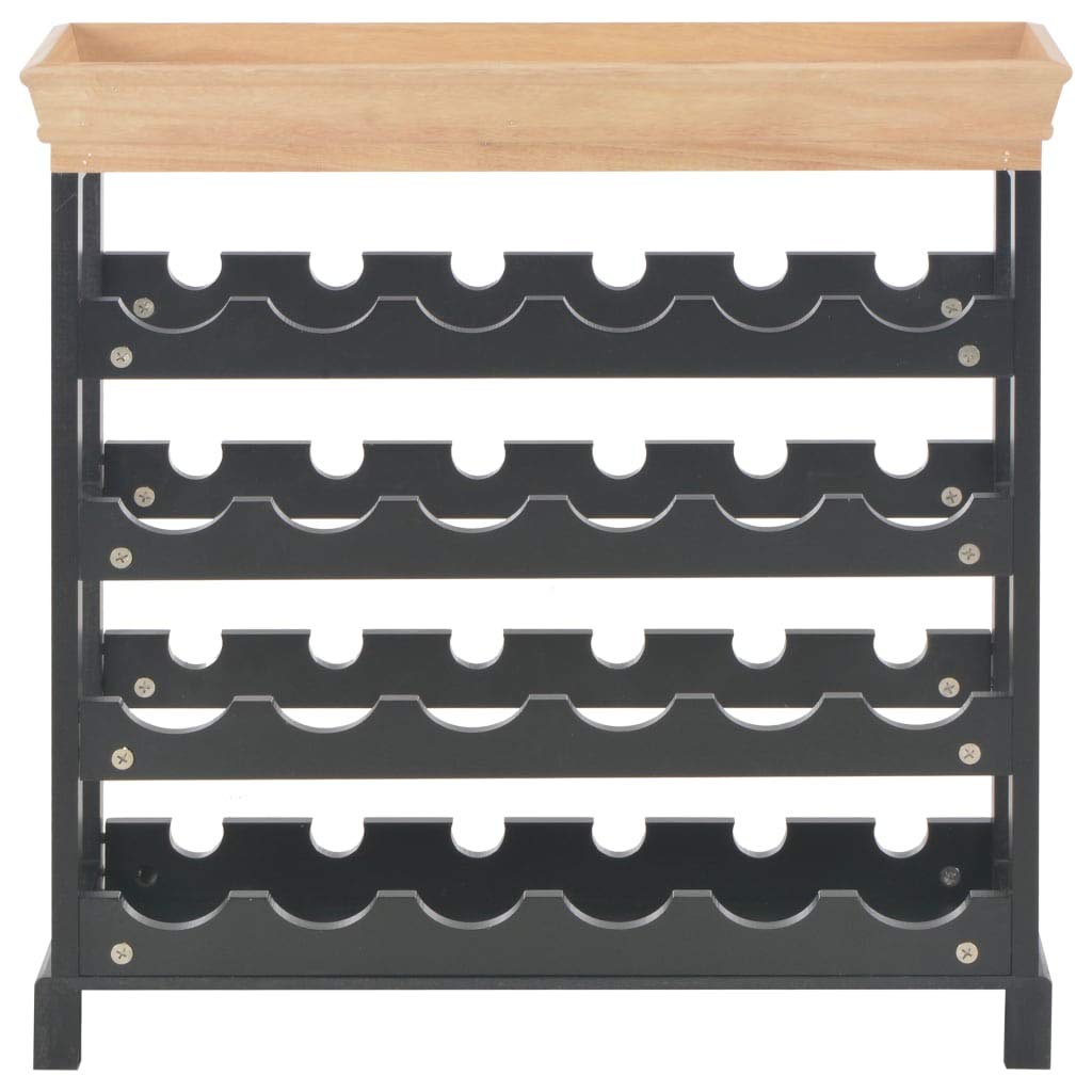 FAMIROSA 24 Bottle Wine Rack - Freestanding Wine Holder with Display Shelves & Top Tray - 27.6