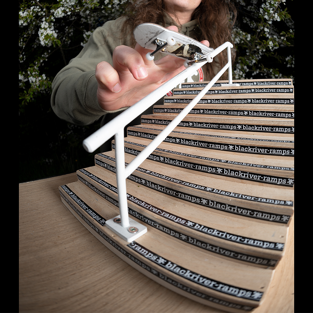 Blackriver Fingerboard Ramps - 10 Stair Set for Professional Tech Deck Skateboard Training | Perfect for Fingerboard Tricks, Stair Rail Slides & Urban Street Style Practice