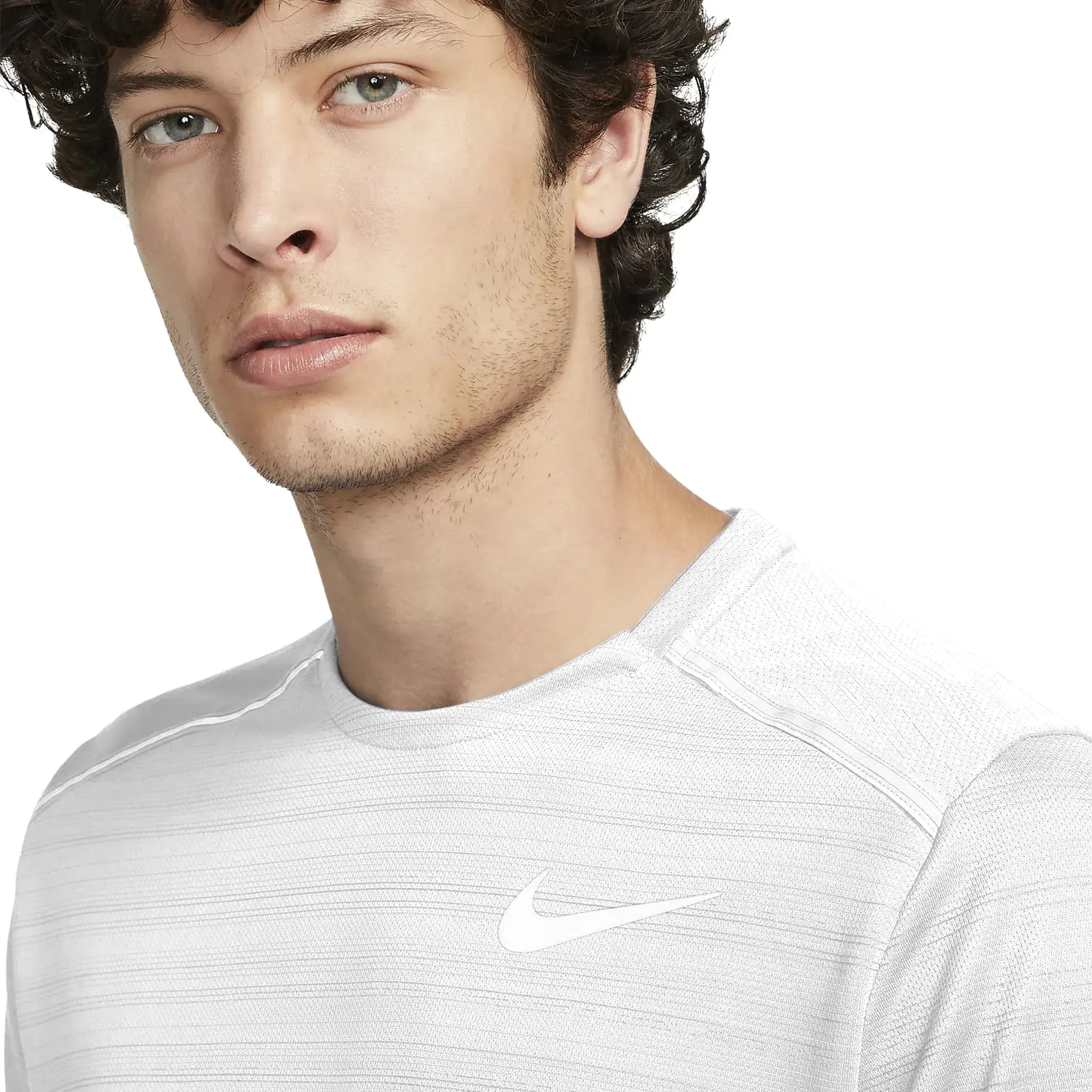 Nike Dri-FIT 1.0 White Running T-Shirt for Men - Lightweight Moisture-Wicking Athletic Shirt for Jogging, Gym Workouts & Marathon Training