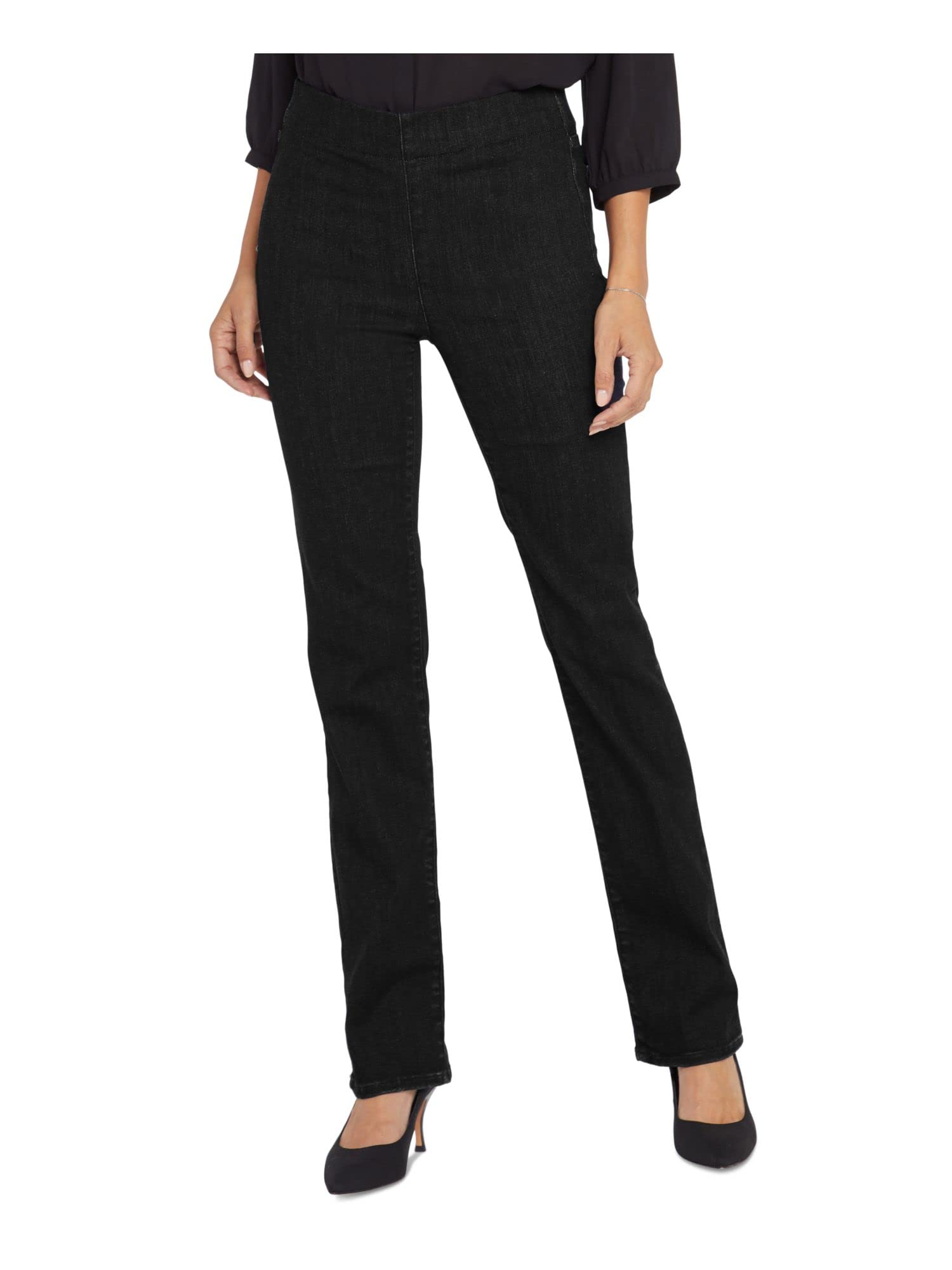 NYDJ Marilyn Straight Black Pull-On Pants for Women - Office & Casual Wear