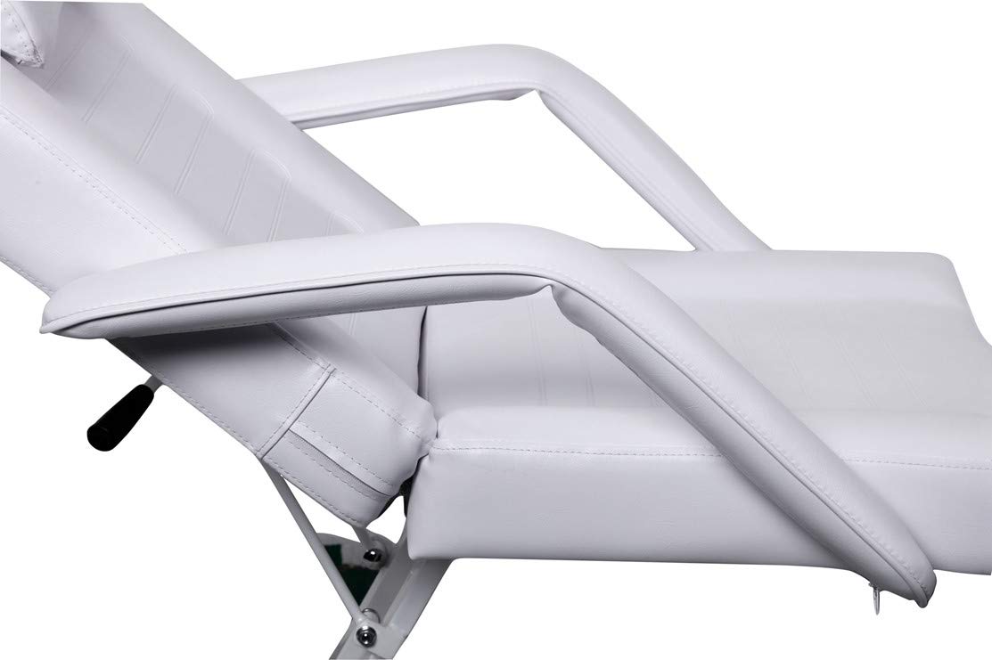 Professional White Convertible Massage Bed Chair with Stool - Spa, Salon & Tattoo Facial Table - Adjustable Beauty Equipment for Relaxation & Therapy | Perfect for Home Spa, Salon Treatments & Tattoo Sessions