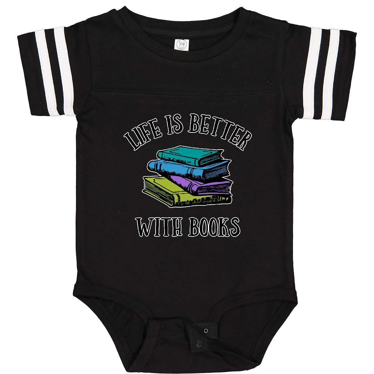 Inktastic Life's Better with Books Baby Bodysuit - Cute Book Lover Outfit for Infants & Toddlers - Perfect for Library Visits, Storytime & Bookworm Photo Shoots