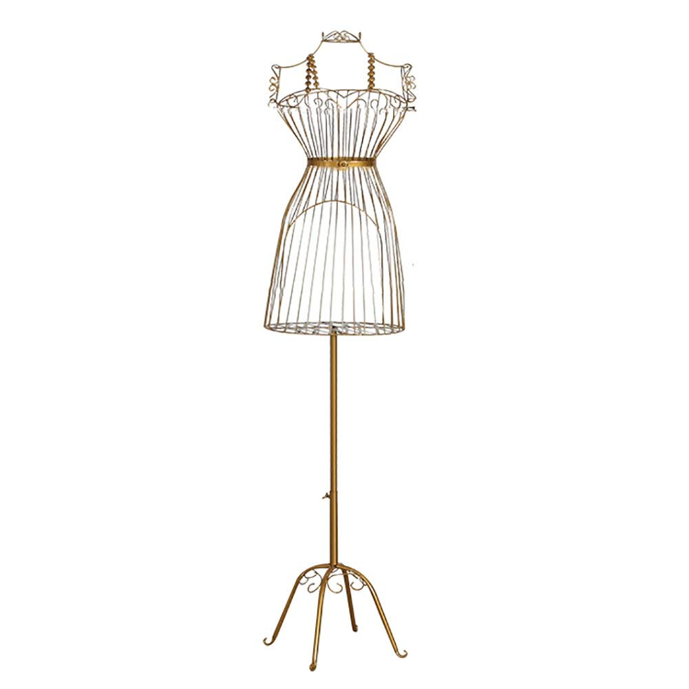 Gold Metal Wire Frame Freestanding Display Stand - Elegant Female Form Mannequin for Wedding Dresses, Bridal Gowns & Home Decor | Perfect for Boutique Displays, Bridal Shops & Event Decorations
