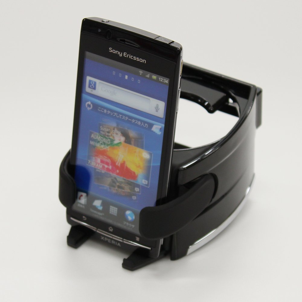 MIRAREED JDM Cup Holder Cell Phone Mount - Universal Car Phone Holder for iPhone Samsung - Black SP-205 - Perfect for Road Trips & Daily Commute