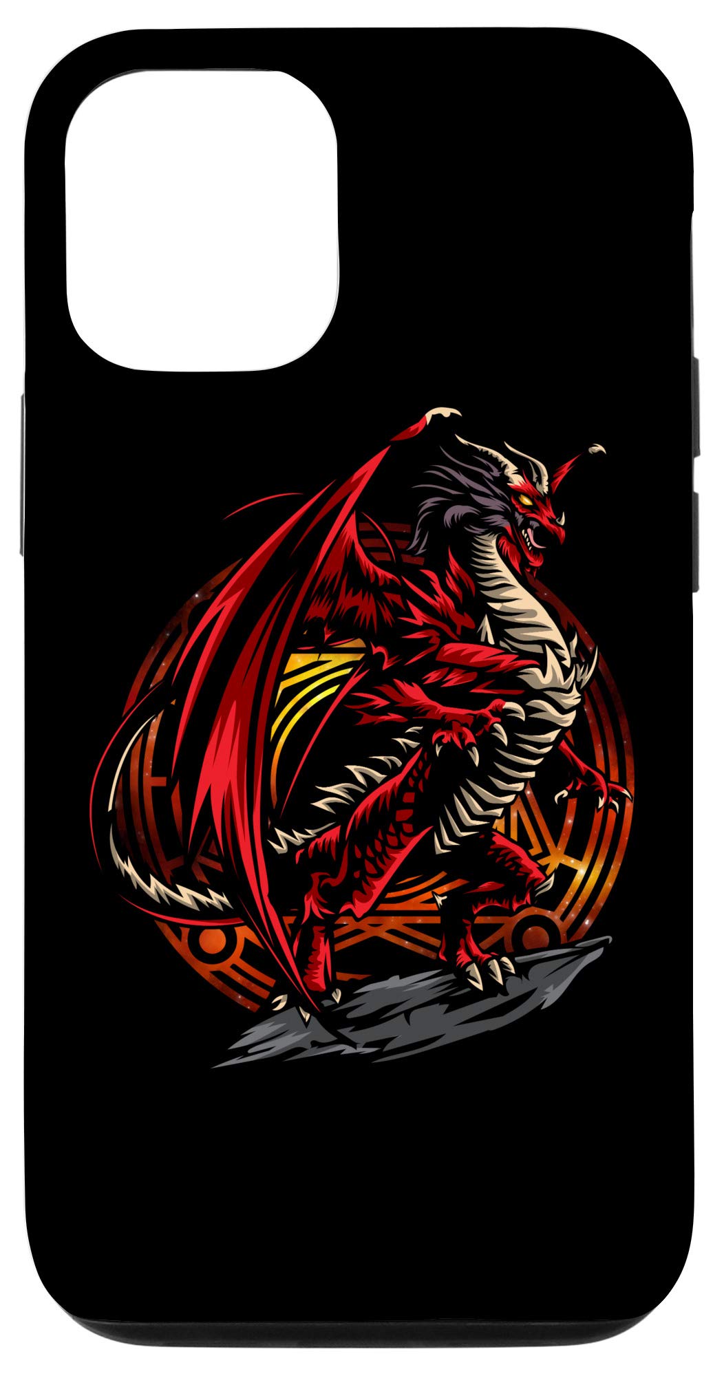 iPhone 12/12 Pro Case - Red Dragon Fantasy Monster Design for Tabletop RPG Gamers | D20 Dice Themed Protective Cover for Dungeons & Dragons Adventures