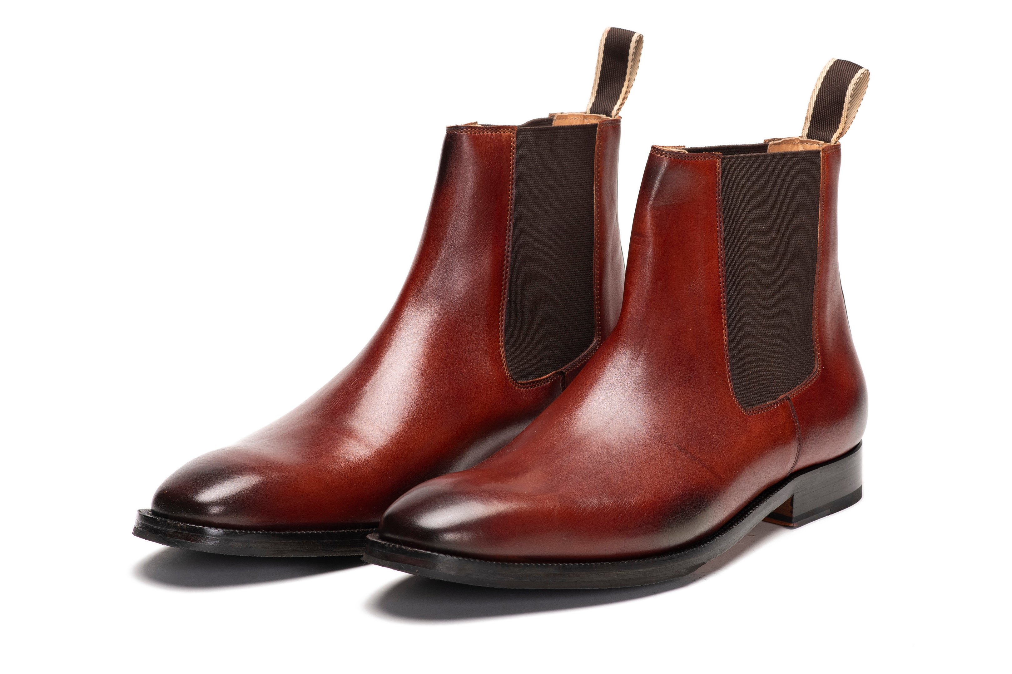 Premium Chisel Toe Chelsea Boots for Men - Dark Cognac Leather Ankle Boots | Comfortable & Stylish for Work, Casual Outfits & Date Nights