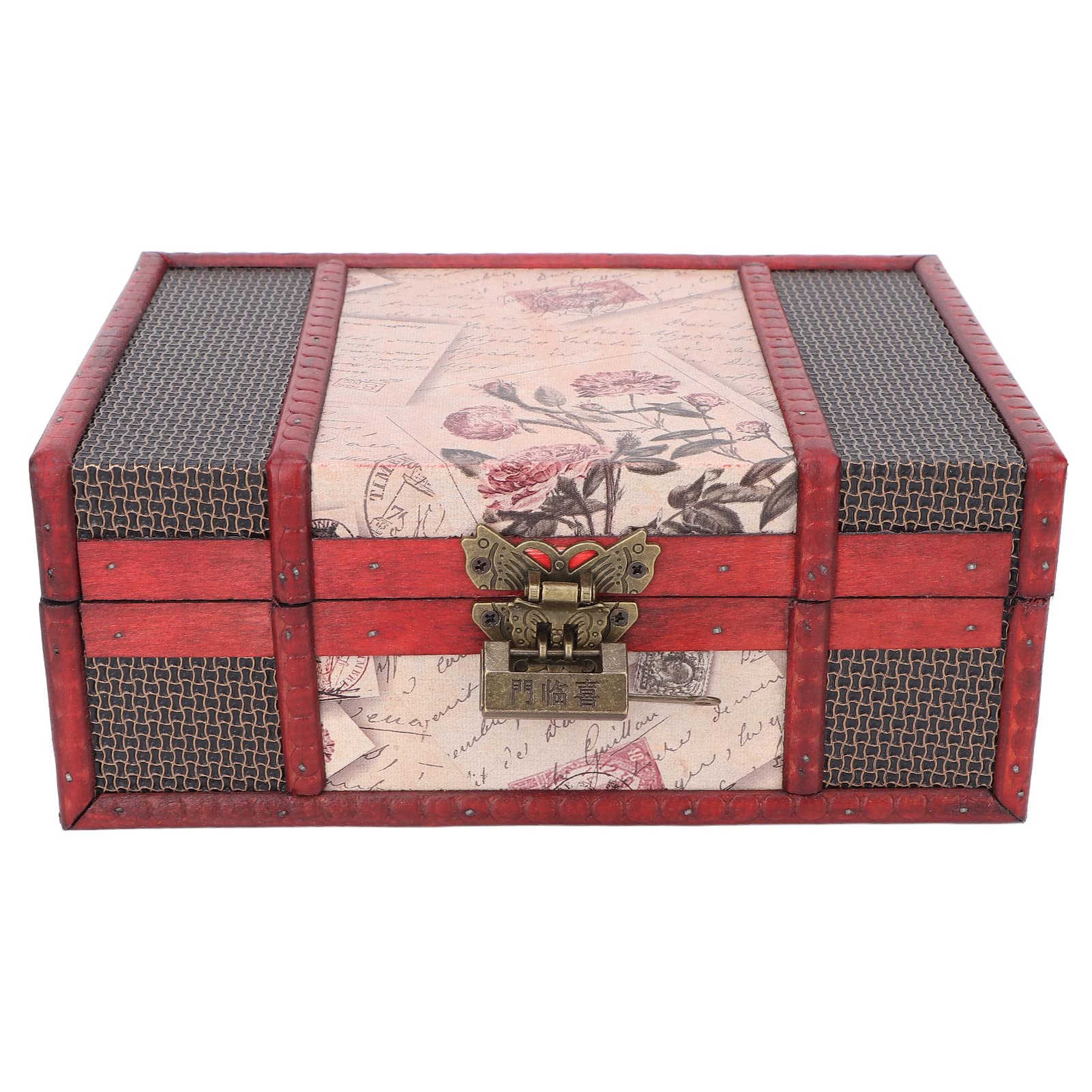 Vintage Wooden Jewelry Box with Lock - Antique Decorative Treasure Chest for Trinket Storage, Home Decor & Gift Giving | Perfect for Jewelry Organizers, Keepsake Boxes & Vintage Home Decor