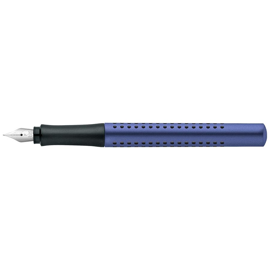 Faber-Castell Grip 2011 Metallic Blue Fountain Pen - Premium Writing Instrument for Calligraphy, Note Taking & Gift Giving
