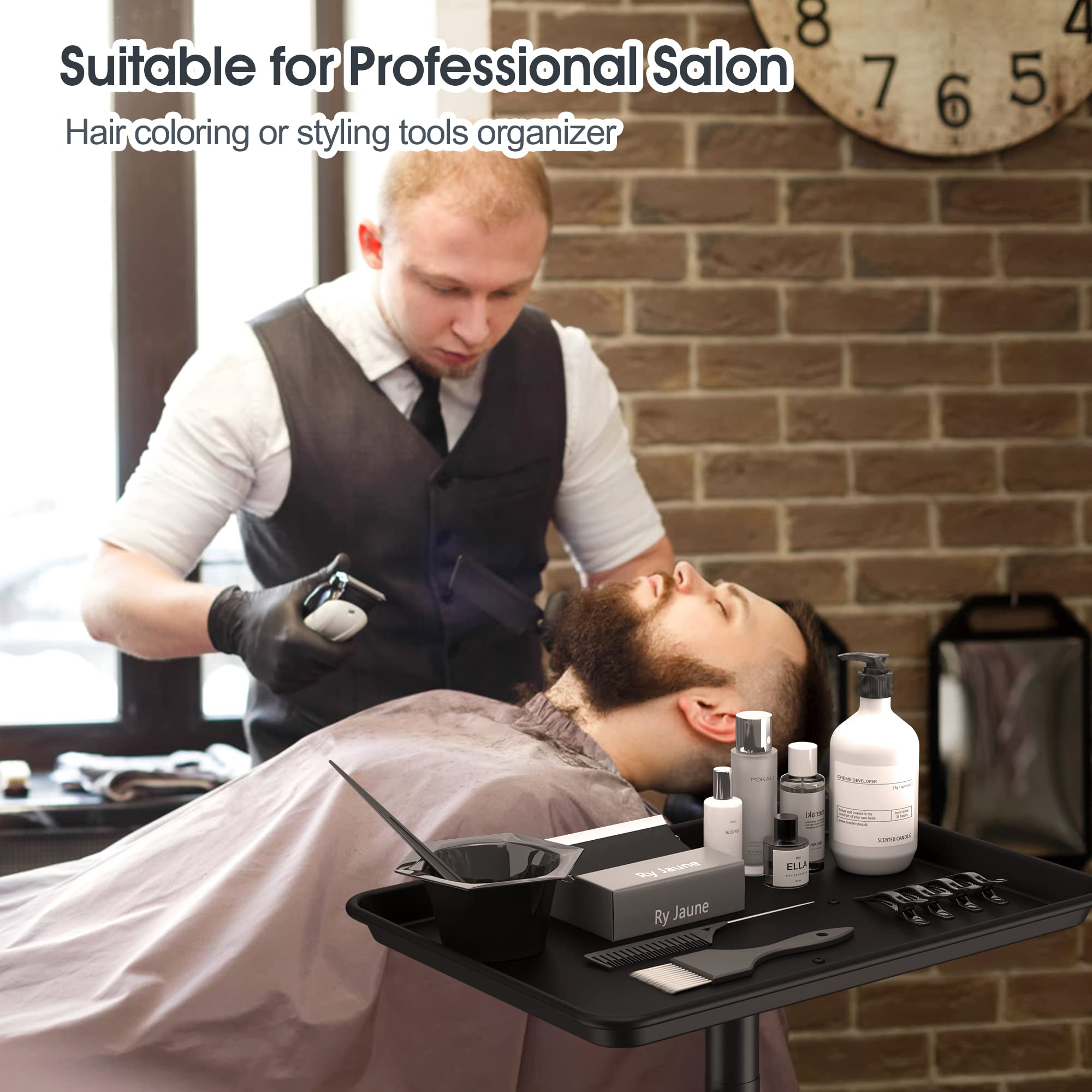 Premium Aluminum Salon Trolley with Wheels - Professional Rolling Tray for Barber, Salon, SPA & Tattoo Clinic - Ideal for Instrument Organization, Mayo Tray & Mobile Workstation (Silver)