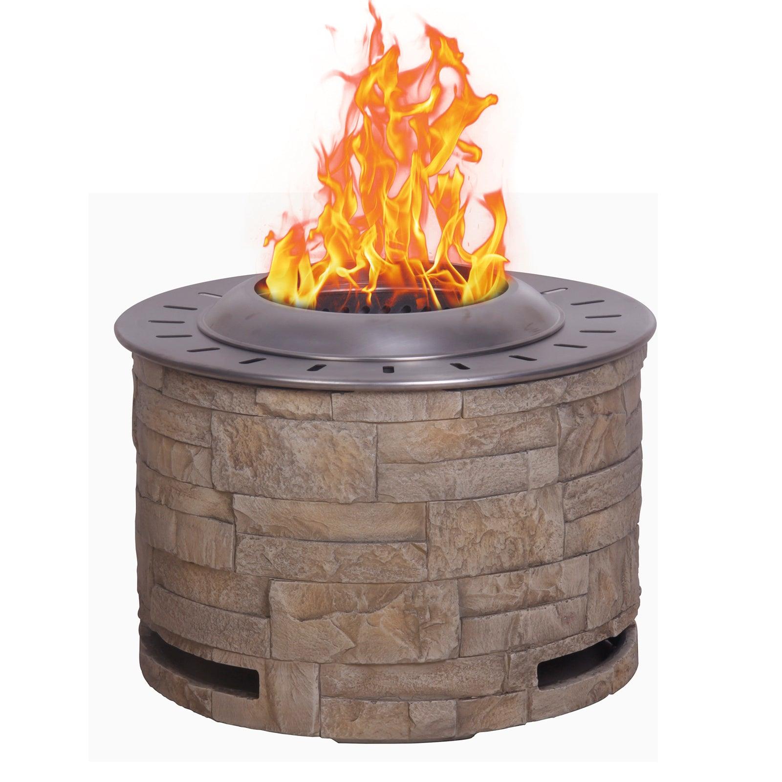 Eco-Friendly Smokeless Fire Pit for Outdoor Use - Burns Wood Pellets, Twigs & Wood - Perfect for Backyard, Garden, Patio & Camping Gatherings