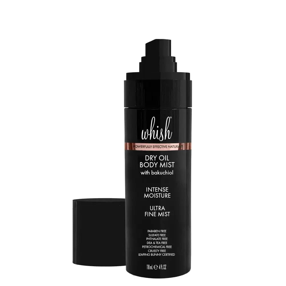 Natural Dry Oil Body Mist with Bakuchiol - Hydrating & Anti-Aging Spray for Glowing Skin | Perfect for Daily Moisturizing & Nighttime Skincare Routine
