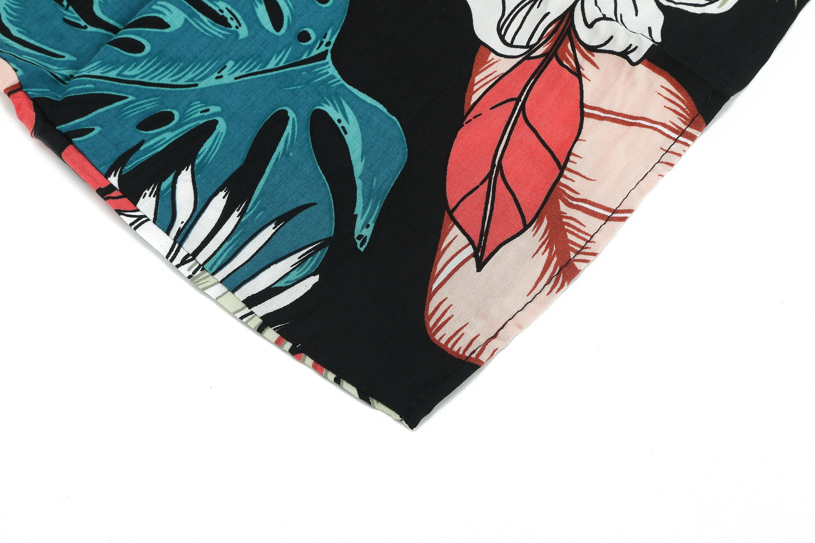 Nikki Belt Coverup - Green Monstera Print on Black - Perfect for Beach, Pool, and Summer Outfits