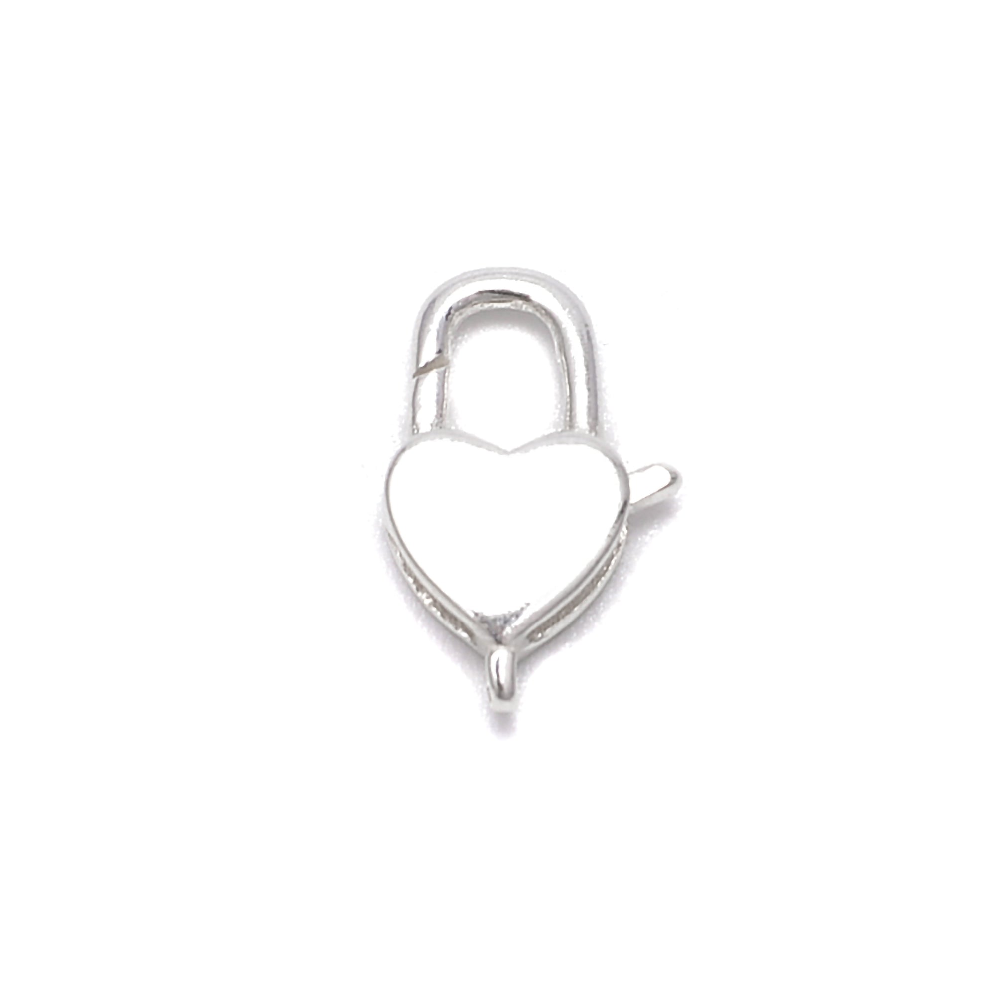 925 Sterling Silver Heart Clasp 8x13mm - 3 Pcs per Pack for Jewelry Making, DIY Bracelets & Necklace Repair | Perfect for Crafters and Jewelry Designers
