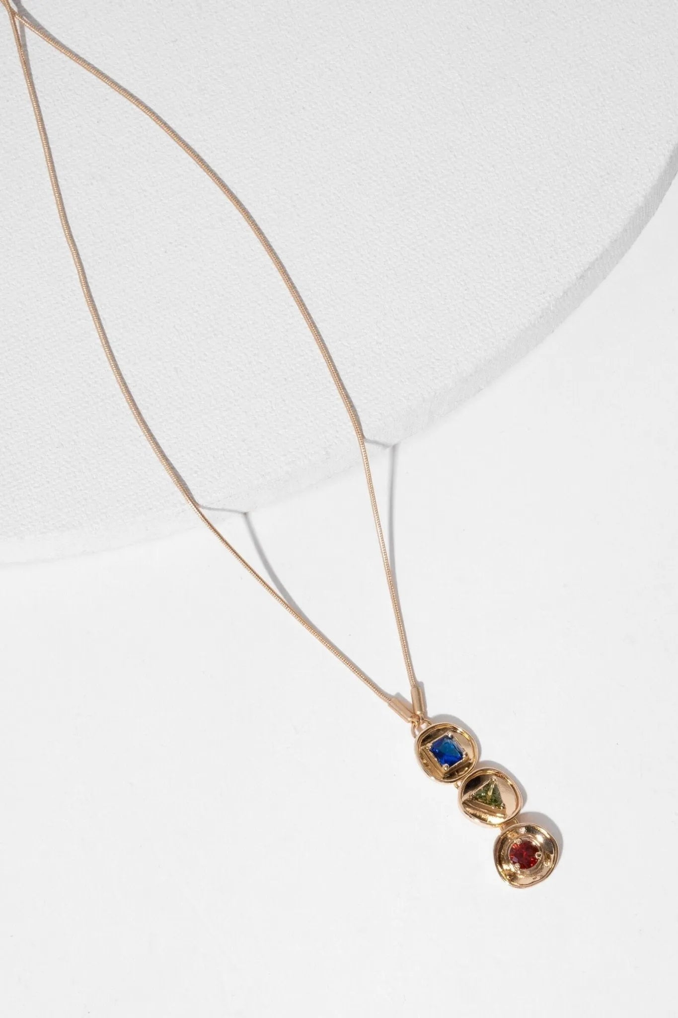 Three Charm Multi Pendant Necklace for Women - Elegant Layered Gold/Silver Jewelry for Daily Wear, Gift Giving & Special Occasions