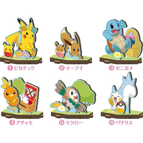 Pokemon MDF Wooden Construction Kit - Ensky 3 Inch DIY Wooden Figure Set for Kids & Adults | Perfect for Home Decor, Gifts & Collectibles
