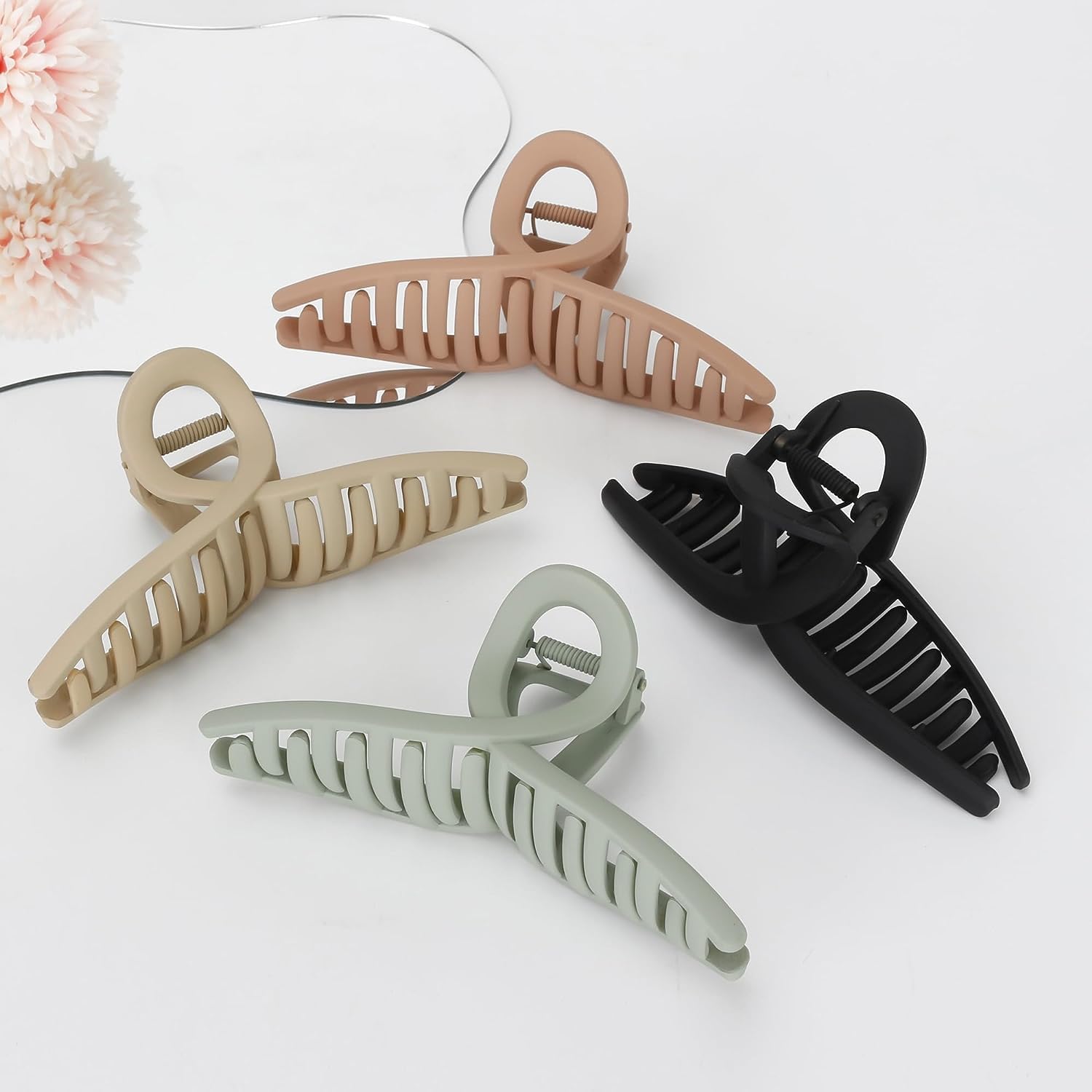 6 Pcs Large Butterfly Hair Claw Clips for Women - Strong Hold Matte Jaw Clips, Non-Slip Banana Claw Hair Accessories for Thin Hair & Styling | Perfect for Updos, Ponytails & Everyday Hairstyles