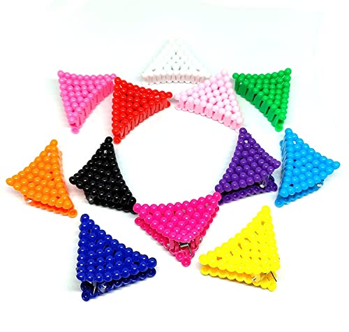 KENDRICK Hair Claw Clips for Women - Strong Hold Matte Hair Clips for Thick Hair, Large Hair Accessories for Girls & Women (3-Pack, Dot Triangle Design) - Perfect for Work, Gym, and Everyday Styling