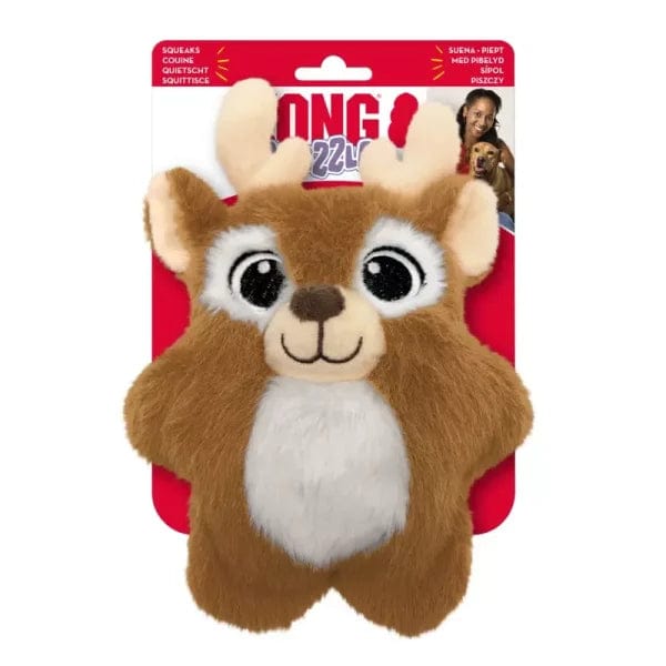 KONG Holiday Snuzzles Reindeer Medium Dog Toy - Durable Chew Toy for Small to Medium Dogs - Perfect for Christmas Gifts & Playtime Fun