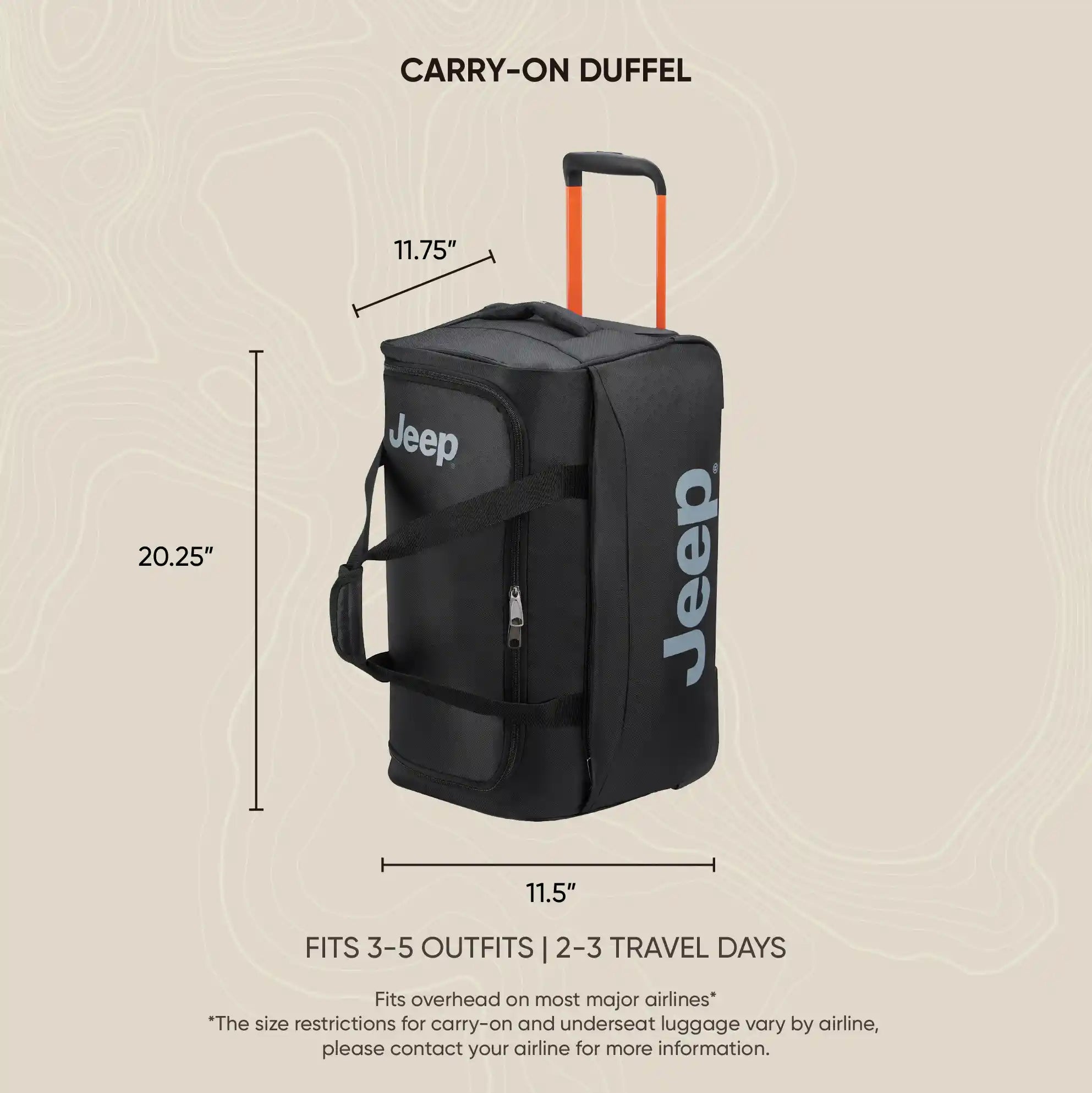 JS009D Rolling Duffel Bag - Lightweight Carry On Luggage with Wheels for Travel, Gym, Sports & Weekend Getaways | Durable Spinner Suitcase for Men & Women