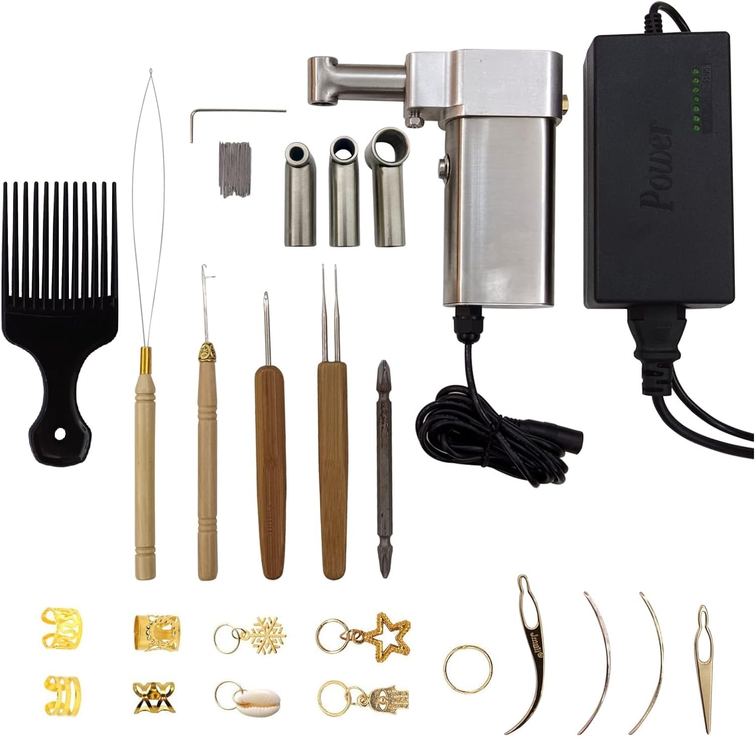 Automatic Portable Dreadlock Machine Kit - Professional Loc Maker with Multiple Tools for Salon & Home Hair Styling | Perfect for Dreadlocks, Braids & Natural Hair Care