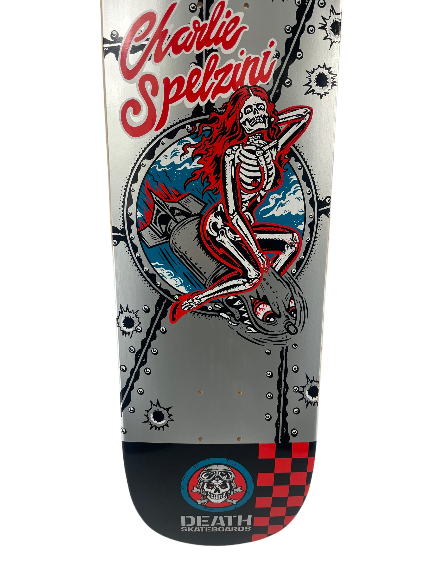 Charlie Spelzini Pro Deck - Death Skateboards Square Nose Pool Shape 8.625