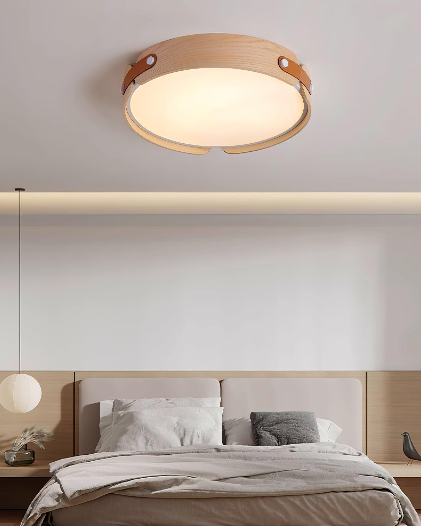 Aiwen Modern Wood Ceiling Light Fixture - Handcrafted Wooden Pendant Light for Living Room, Bedroom, Kitchen & Dining Room - Warm Ambient Lighting for Home Decor
