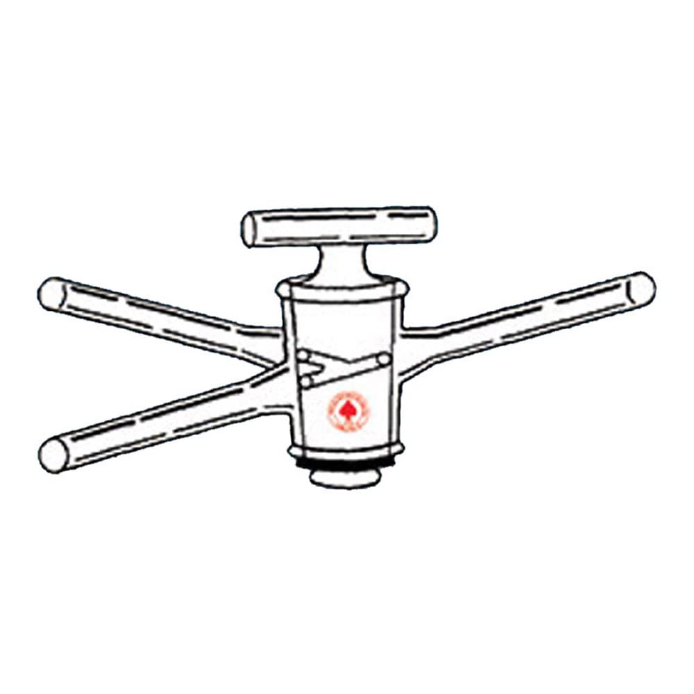 High Vacuum Stopcock with T-Bore Solid Plug, 4mm Size - Premium Lab Glassware for Chemistry Experiments & Scientific Research