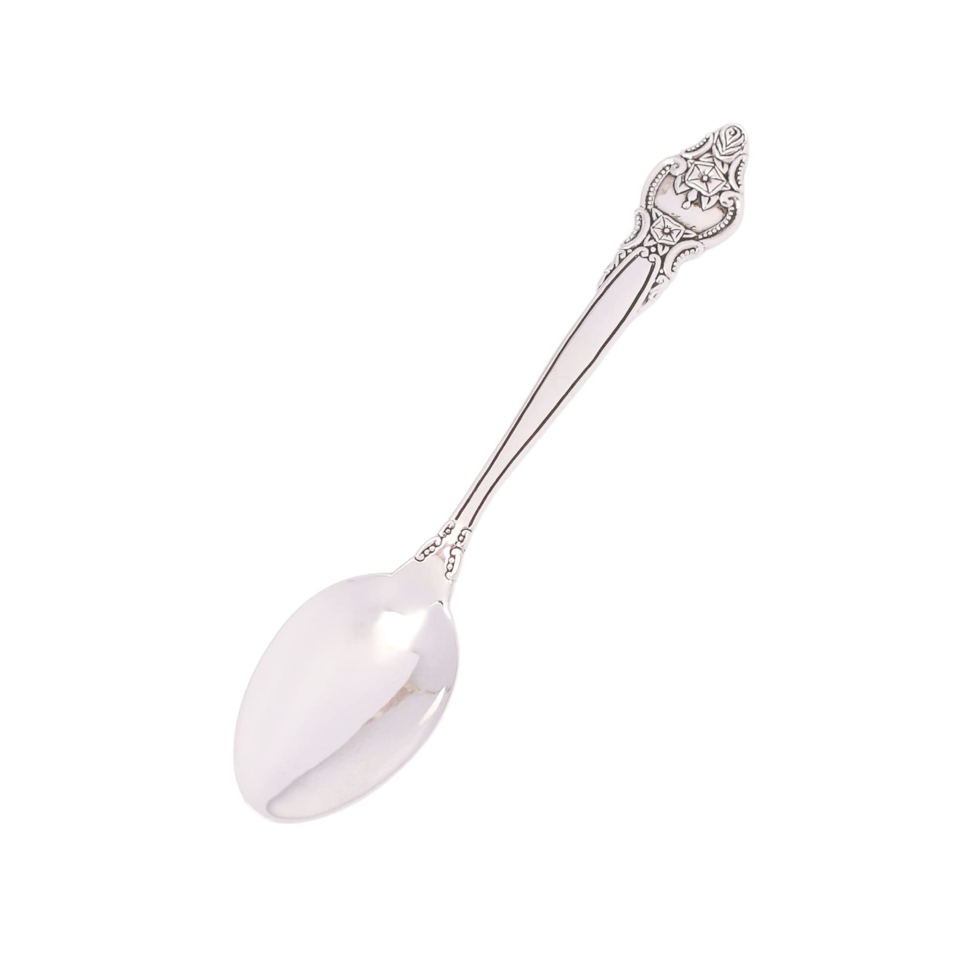 925 Sterling Silver Teaspoon Set - Engraveable Rosette Design Silverware Utensils (24g) - Perfect for Tea Lovers, Bridal Shower Gifts & Keepsake Jewelry