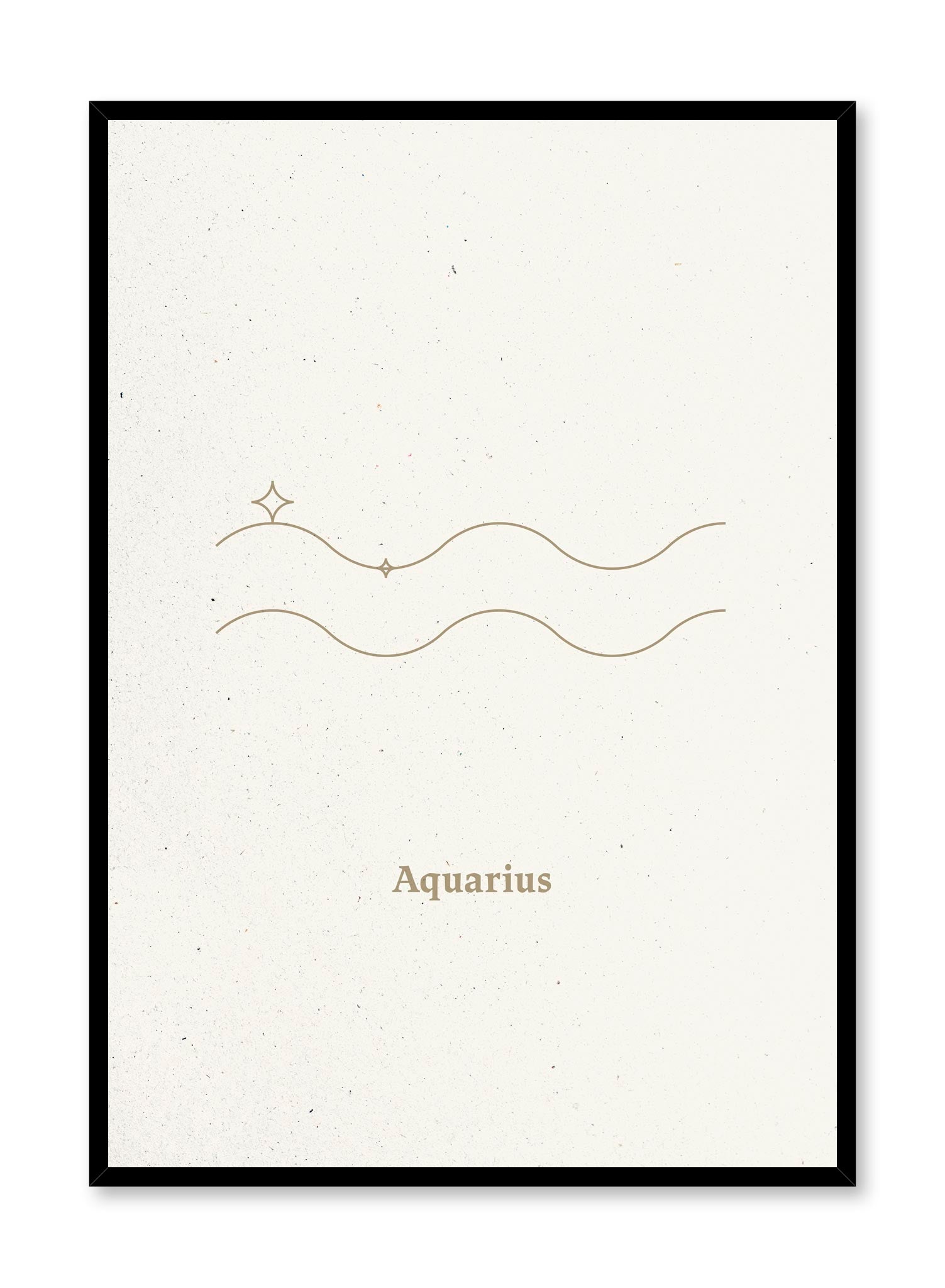 Minimalist Aquarius Zodiac Poster - Modern Astrology Wall Art for Home, Office & Bedroom Decor