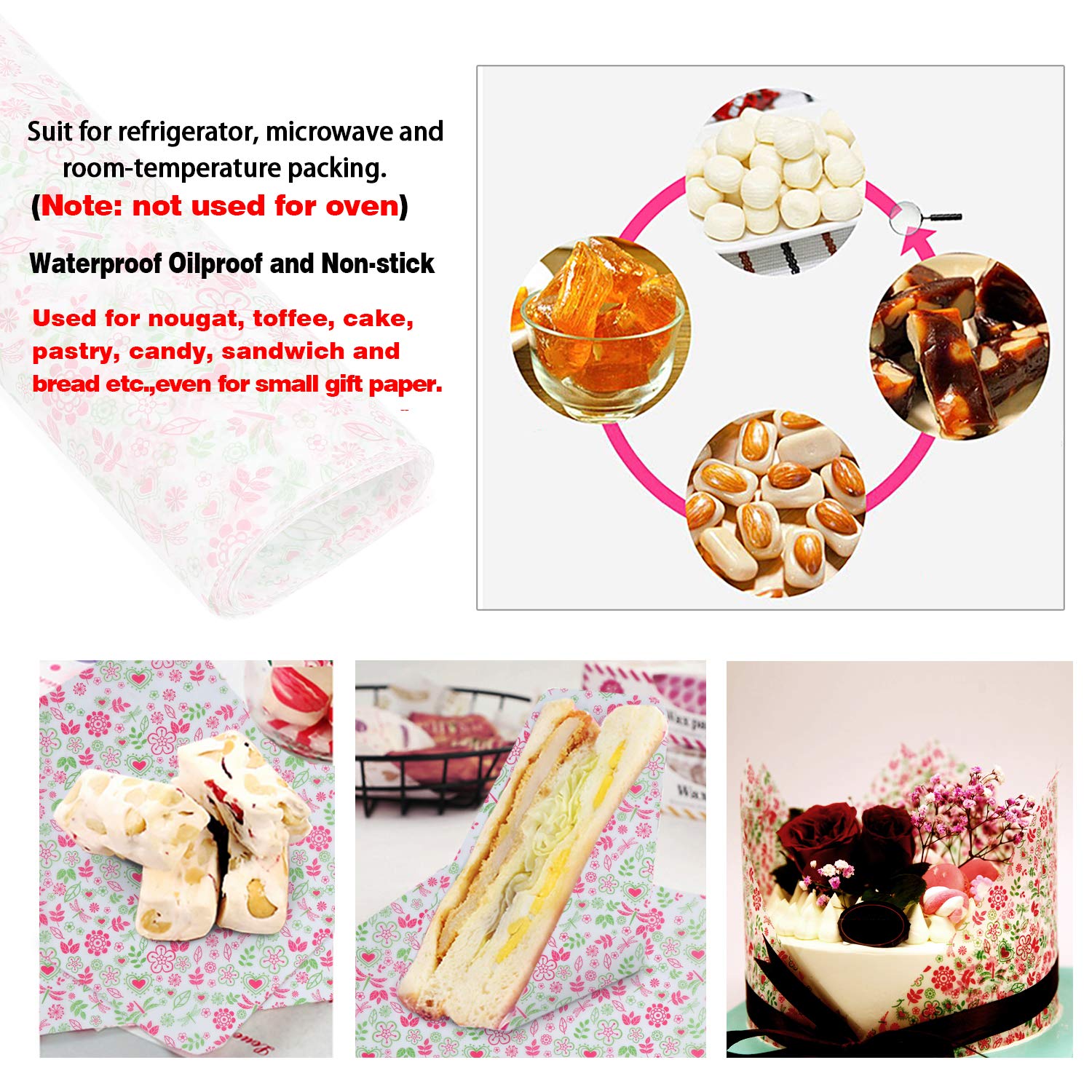 Premium TsunNee Wax Paper for Food Wrapping - 100 Sheets (250x220mm) - Ideal for Cake, Cheese, Gift Wrapping & Kitchen Use | Eco-Friendly Baking, Cooking & Food Storage Solution