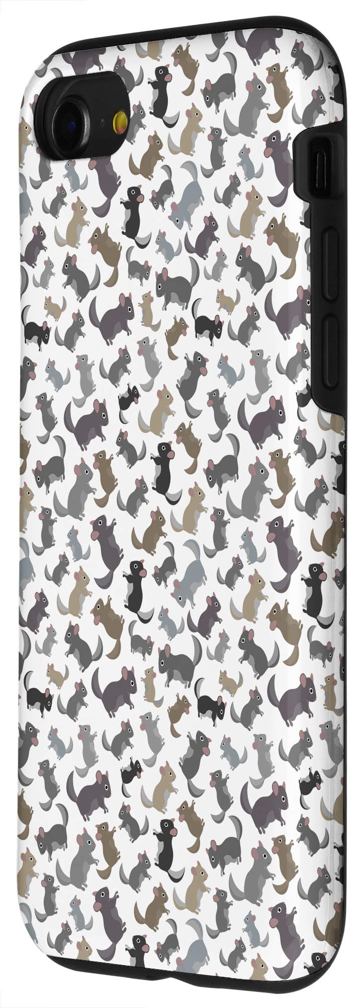 Premium White Chinchilla Pattern Phone Case for iPhone SE (2020)/7/8 - Slim Protective Cover with Soft Touch Finish - Perfect for Daily Use, Work & Travel