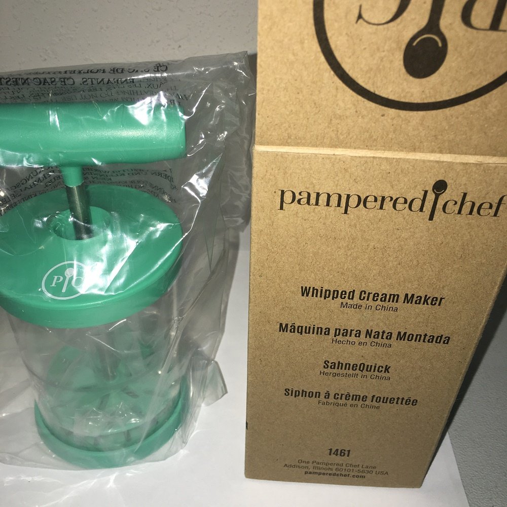 Pampered Chef Whipped Cream Maker #1461 - Professional Stainless Steel Whipped Cream Dispenser for Desserts, Coffee & Cocktails | Perfect for Home Baking, Party Decorations & Cafe Use