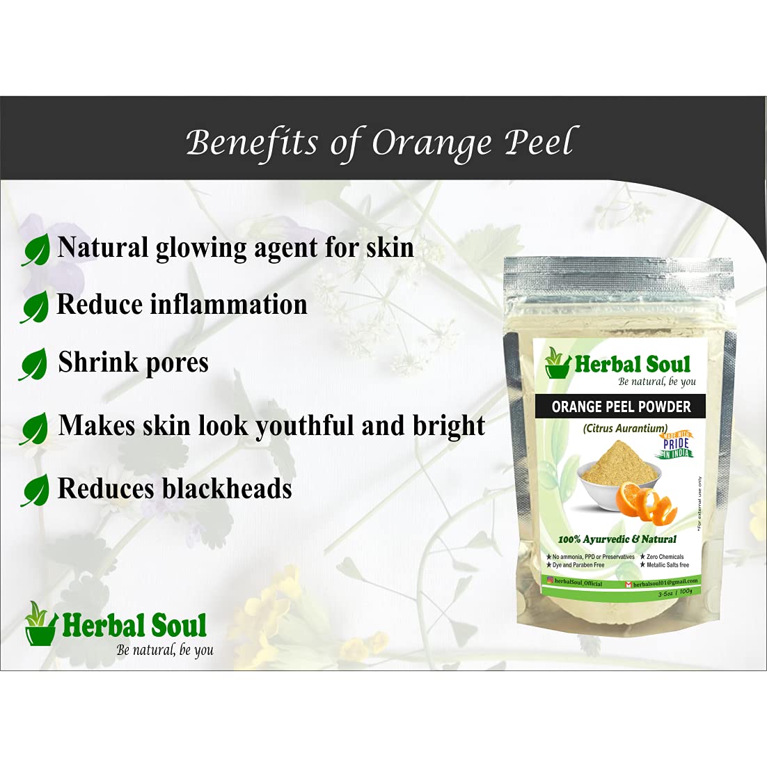Herbal Soul Combo - Rose Powder, Orange Peel Powder & Reetha Powder (300g) | Natural Skin Care & Hair Treatment | DIY Face Masks & Ayurvedic Remedies
