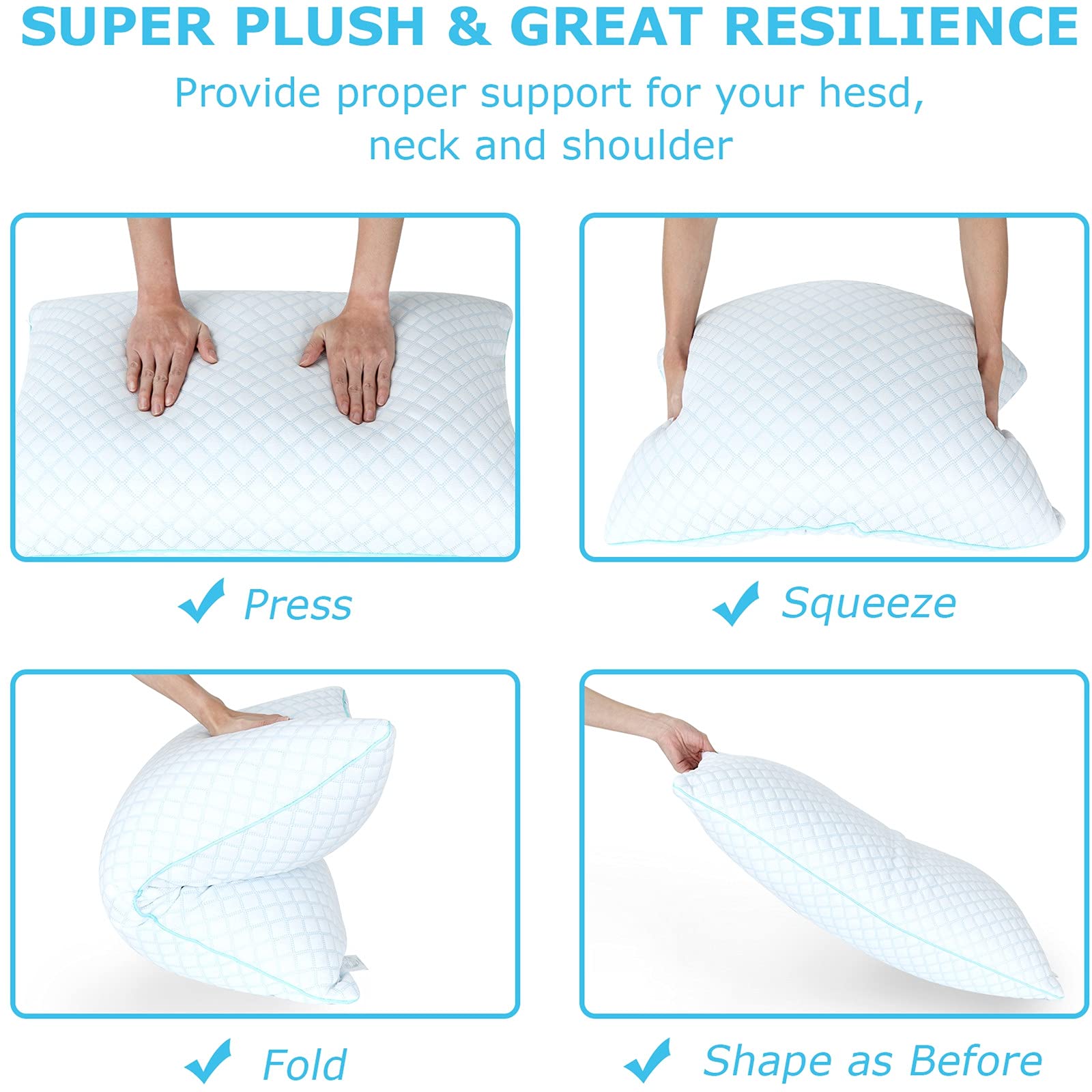 Cool Gel Memory Foam Pillow - Adjustable for Neck Pain Relief & Better Sleep