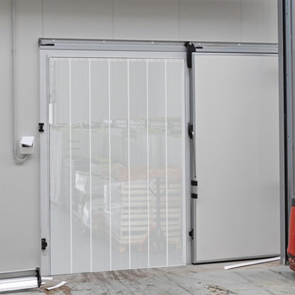 Clear Plastic Vinyl Strip Curtain for Freezer Doors - Commercial Cooler & Warehouse Insulated Door Curtain - Energy Saving, Temperature Control - Perfect for Restaurants, Grocery Stores & Cold Storage Facilities