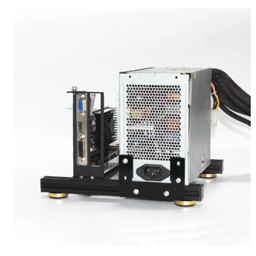 Upgraded GPU & Power Supply Holder - DIY External Graphics Card Stand with ATX Power Supply Base, Aluminum Support Dock for PC Gaming & Mining Rigs - Perfect for Home Office & Gaming Setup