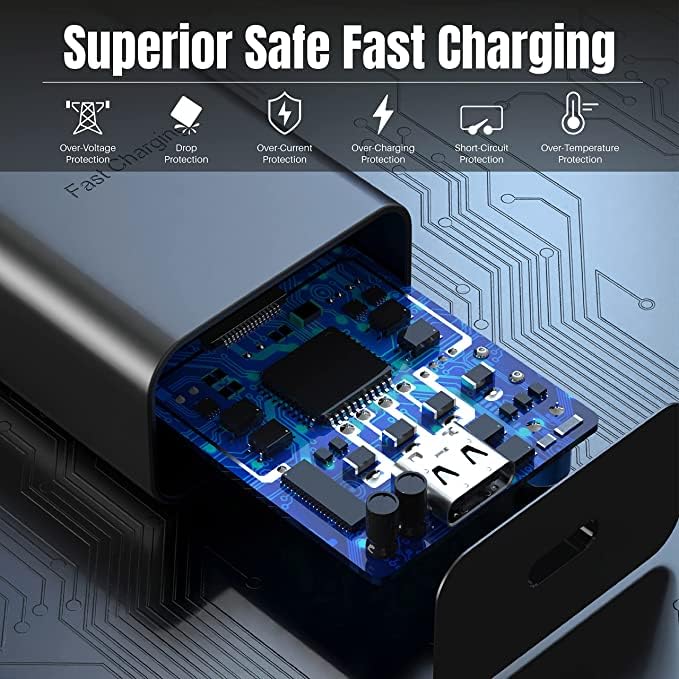 25W Super Fast USB C Charger Block & 6ft+10ft Cables - Compatible with Samsung Galaxy S25/S24 Ultra/S24+/S23/S22/S21/Z Fold 3/4/5 & iPhone 16/15 - 2 Pack - Perfect for Home, Office & Travel Charging