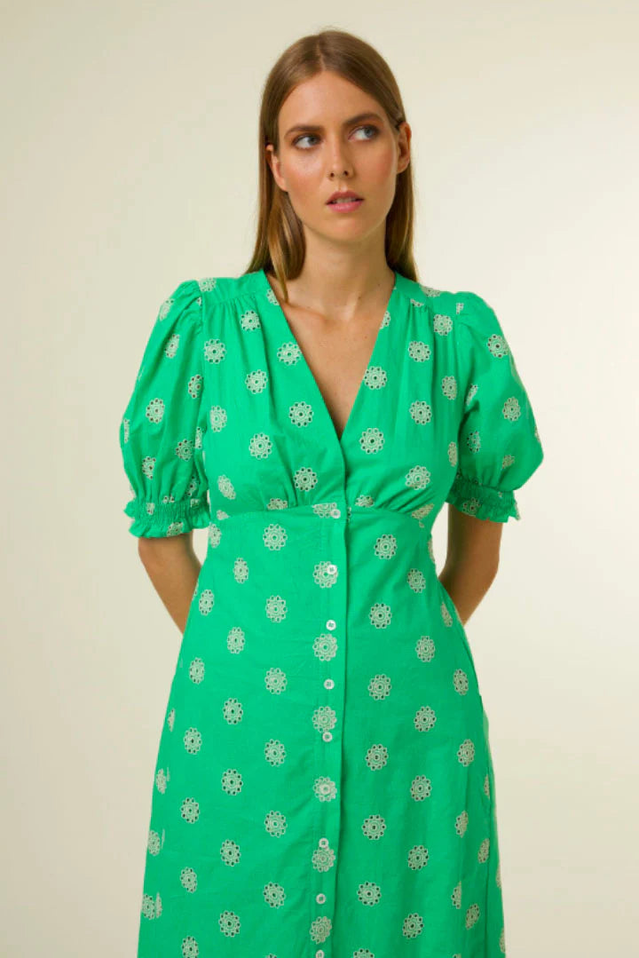 Gabrielle Midi Dress for Women - Elegant Emerald Green Formal Evening Gown for Parties, Weddings & Special Occasions