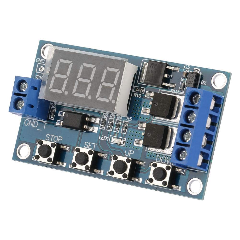 12V-24V DC Pulse Trigger Cycle Delay Timer Switch with ON/Off Relay & MOS Control Board - LED Display for Automotive, Industrial Automation, and DIY Electronics Projects